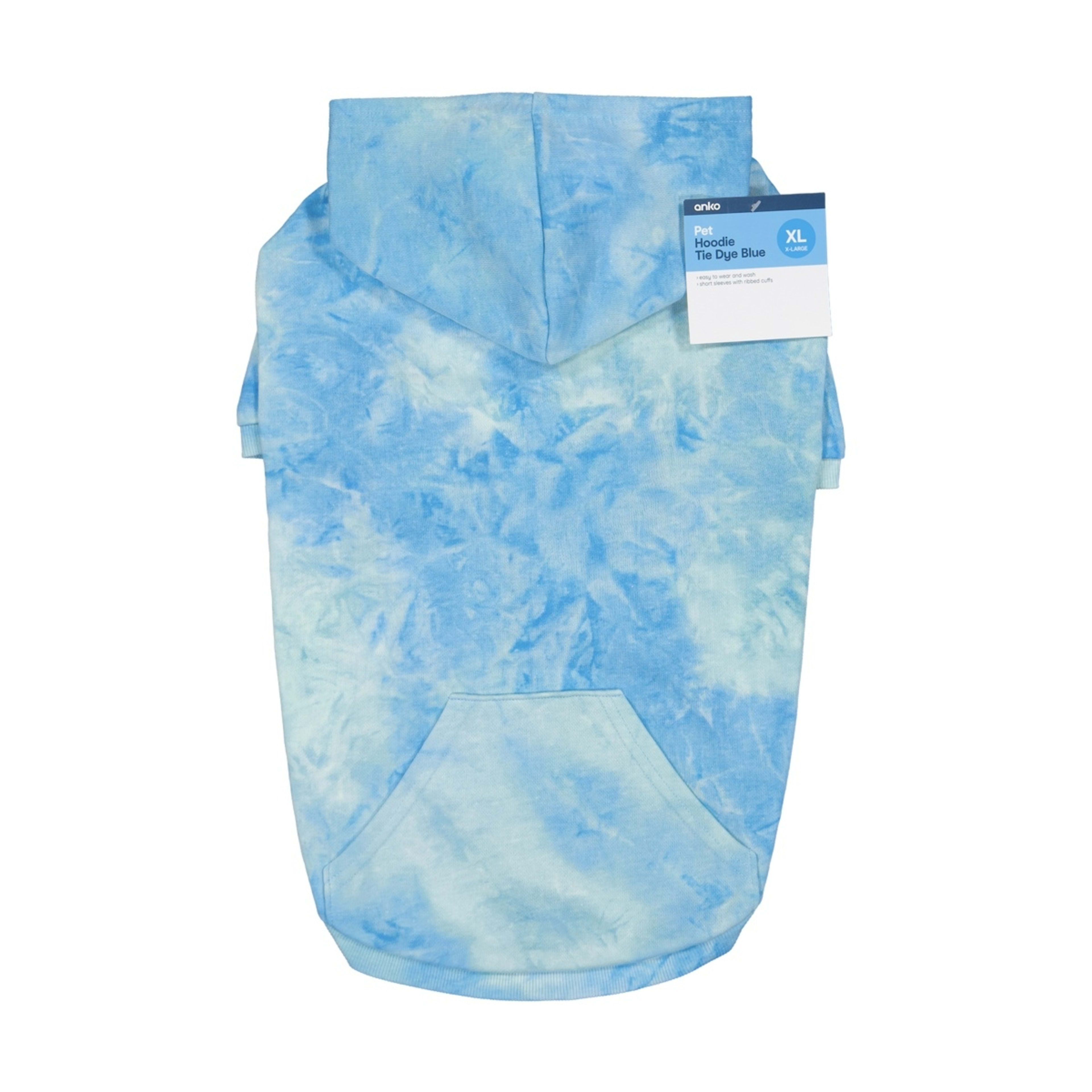 10 Pet Hoodie Tie-Dye - Extra Large, Blue, 10 of 10