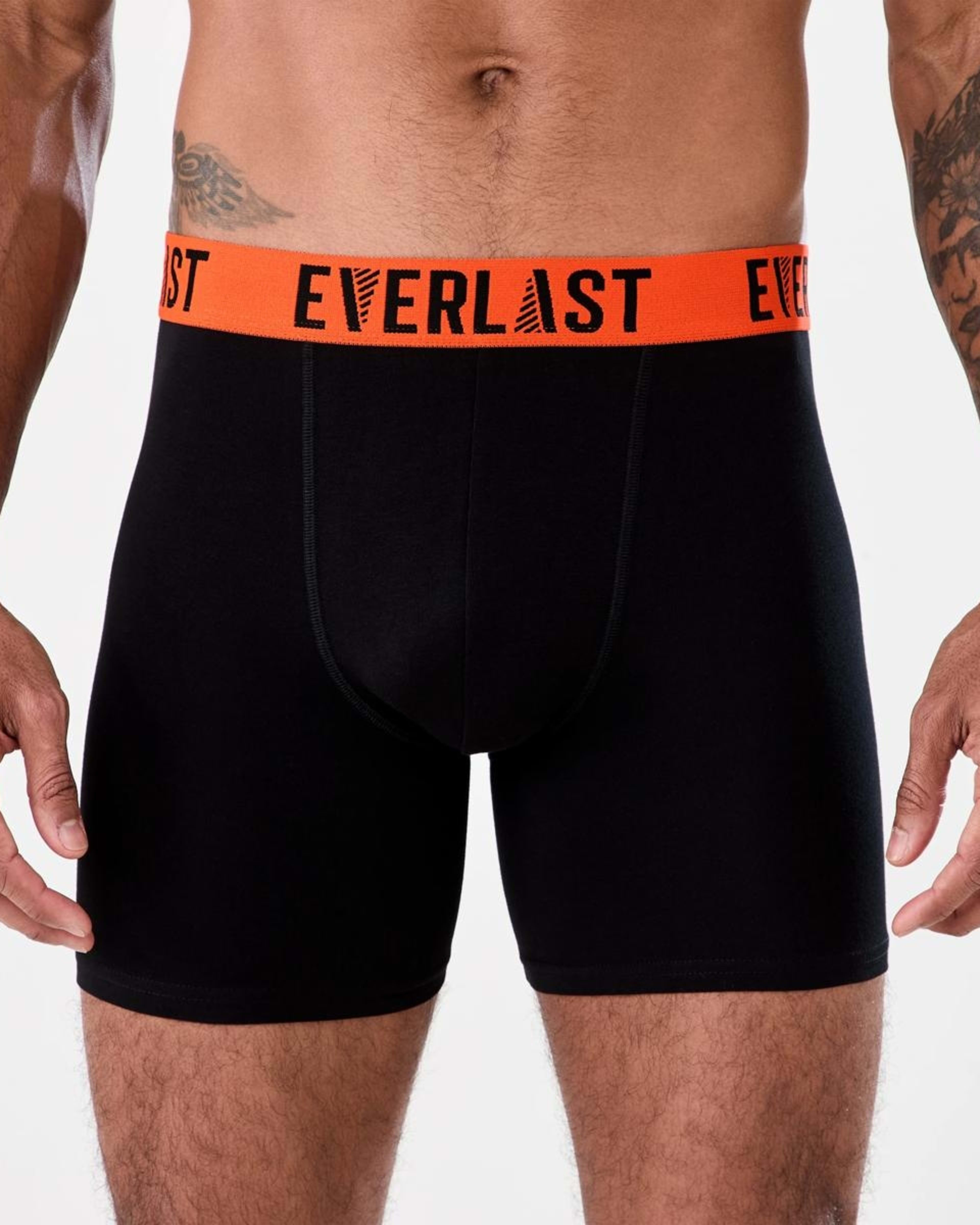 2 3 Pack Everlast Mens Mid Length Trunks EVERLAST BLACK, 2 of 8