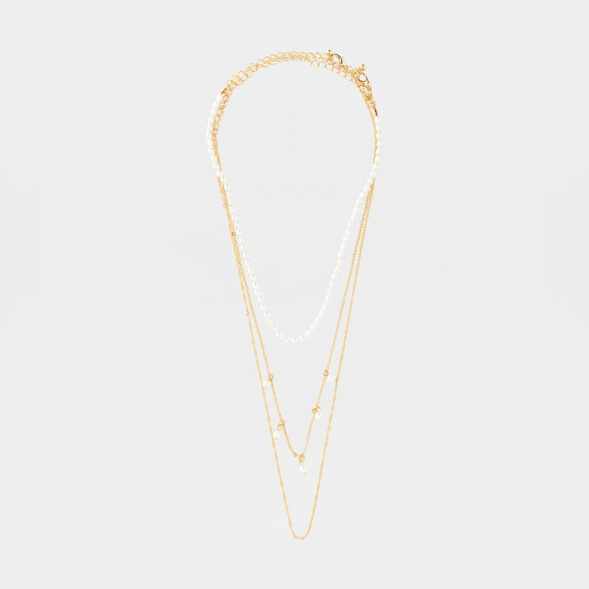 Multi Layered Faux Pearl Necklace 