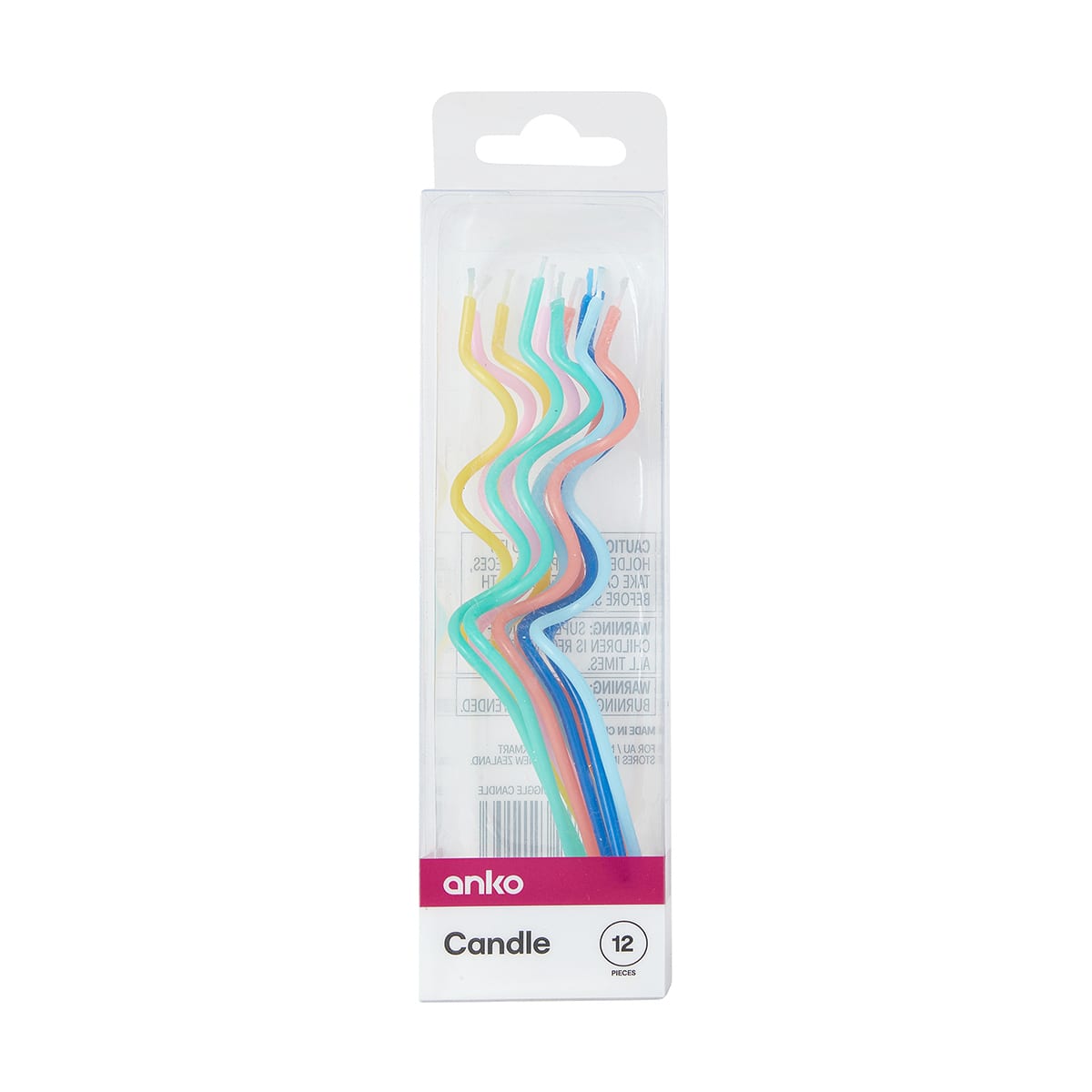 12 Pack Wiggle Multi Colour Candles Kmart