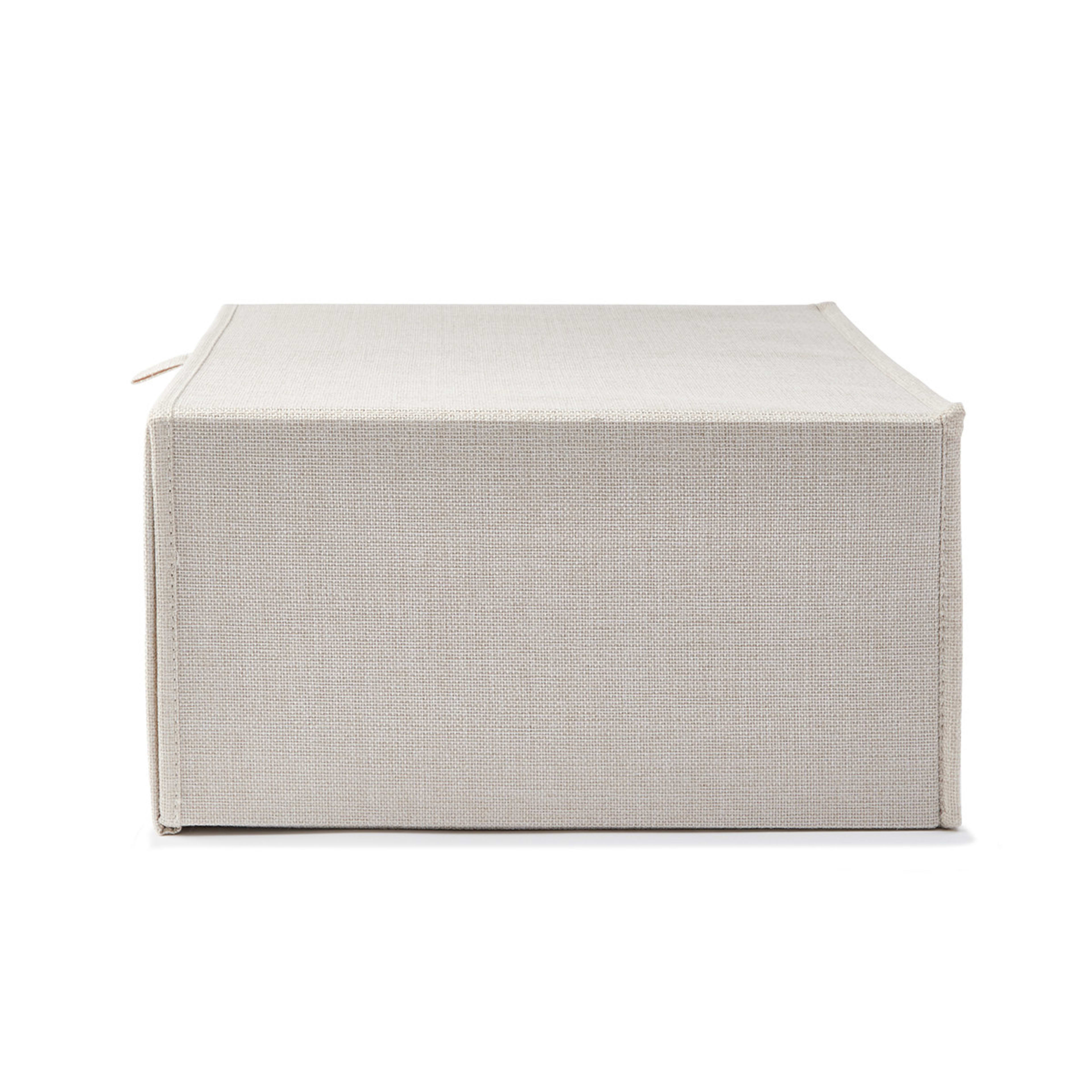 4 Linen Look Clothing Storage Box - Beige, 4 of 9