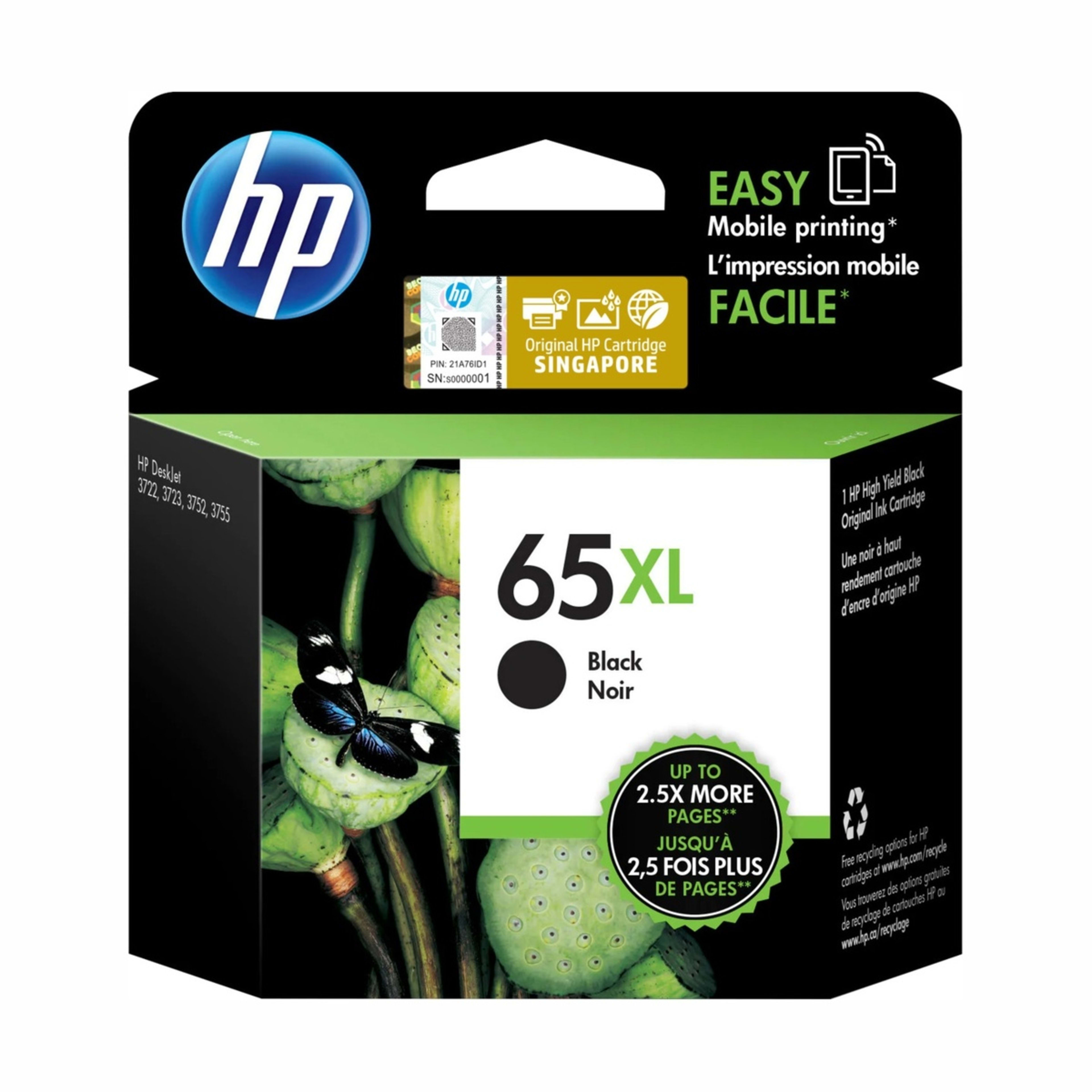 1 HP 65XL High Yeild Black Original Ink Cartridge