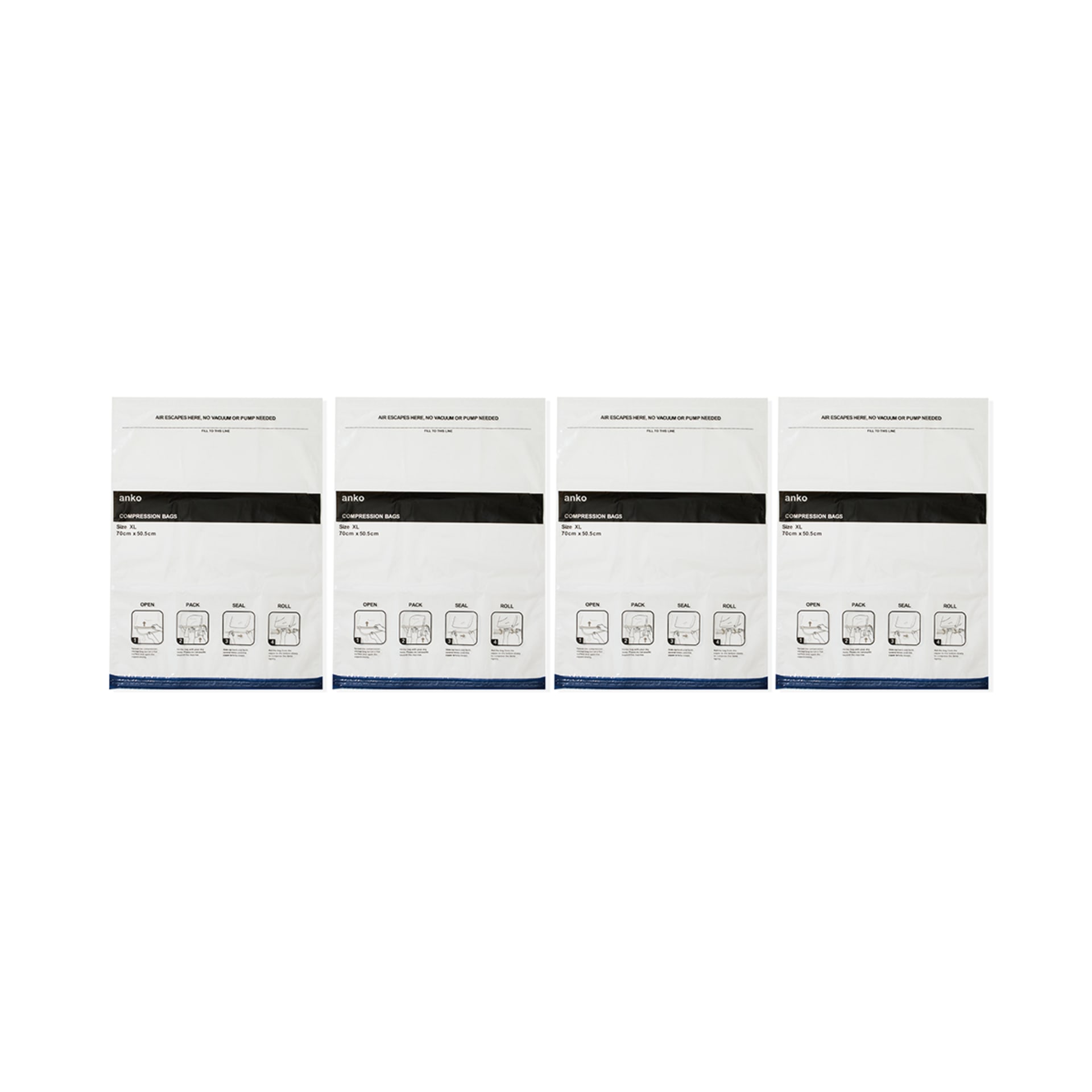 4 Pack Extra Large Travel Compression Storage Bags Kmart