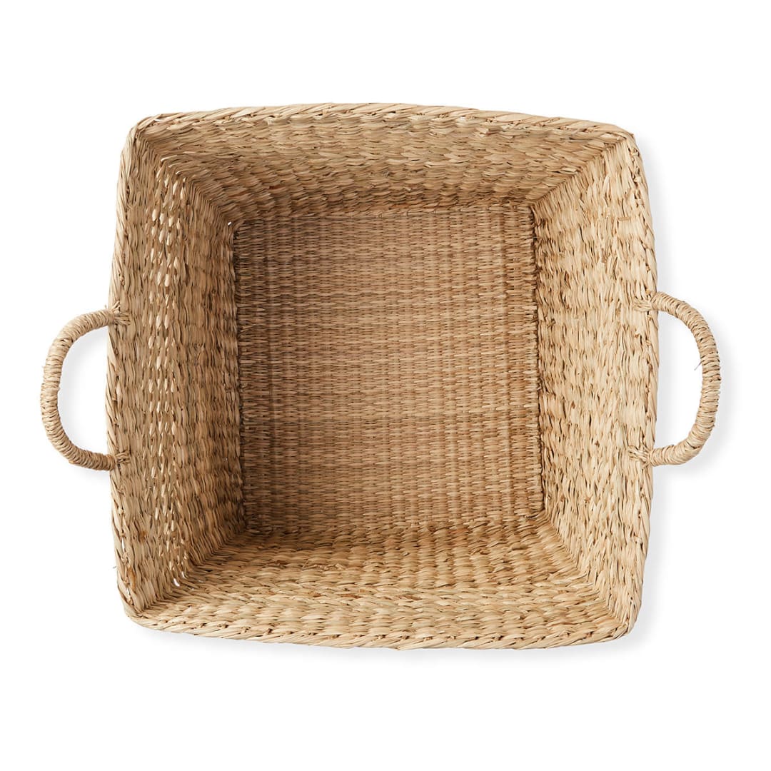 Square Seagrass Woven Basket Natural Kmart