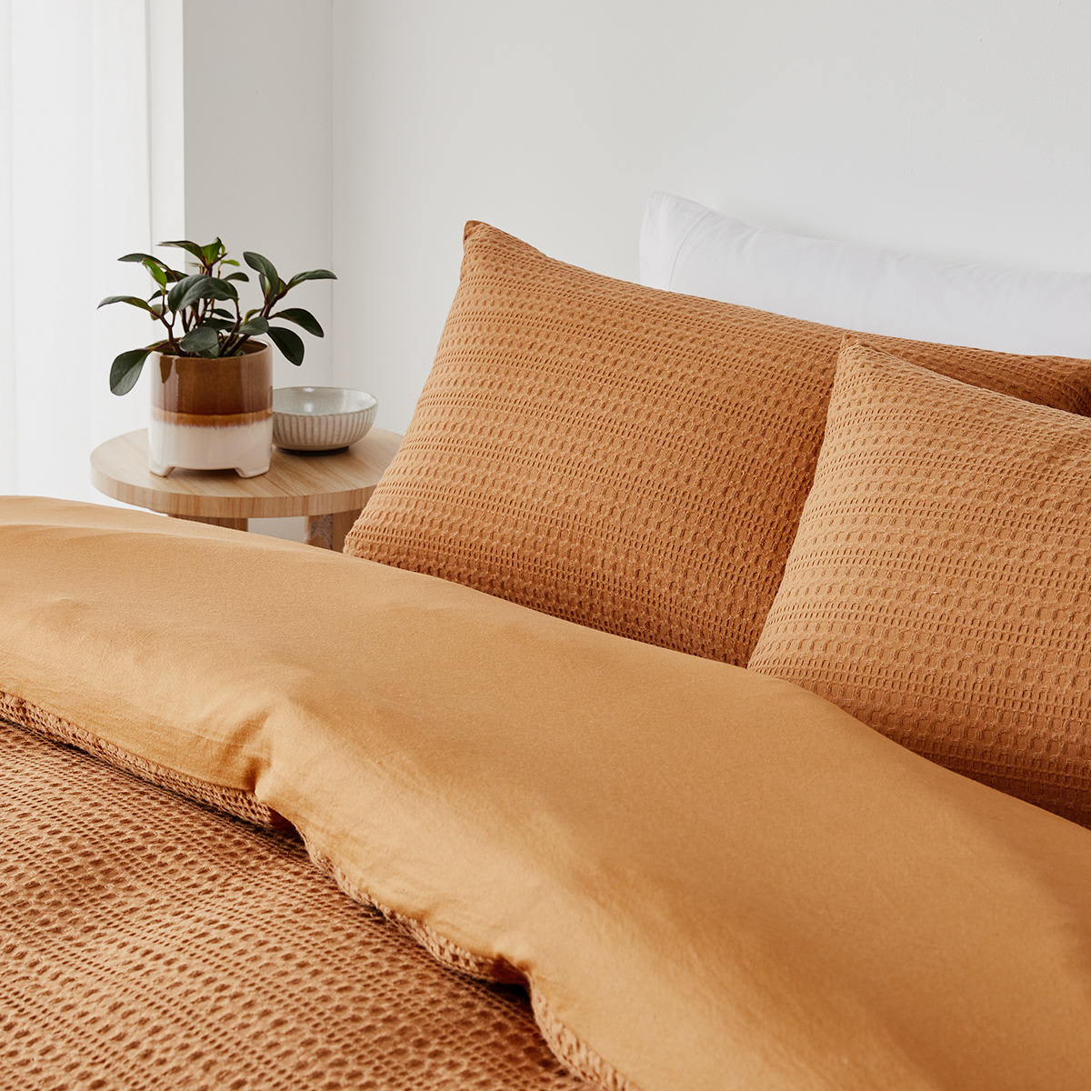 Makena Cotton Quilt Cover Set Queen Bed, Tan Kmart