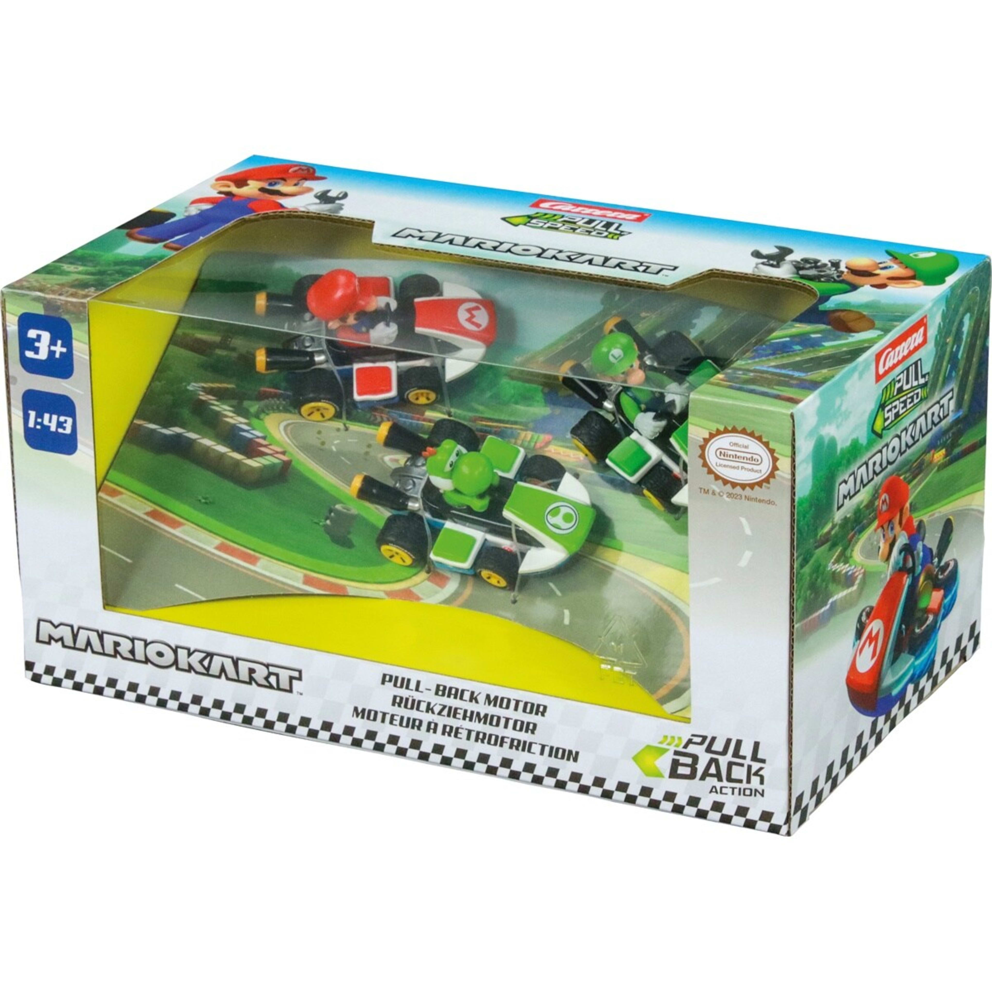 3 3 Pack Carrera Pull Speed MarioKart 1:43 Scale Vehicles, 3 of 5