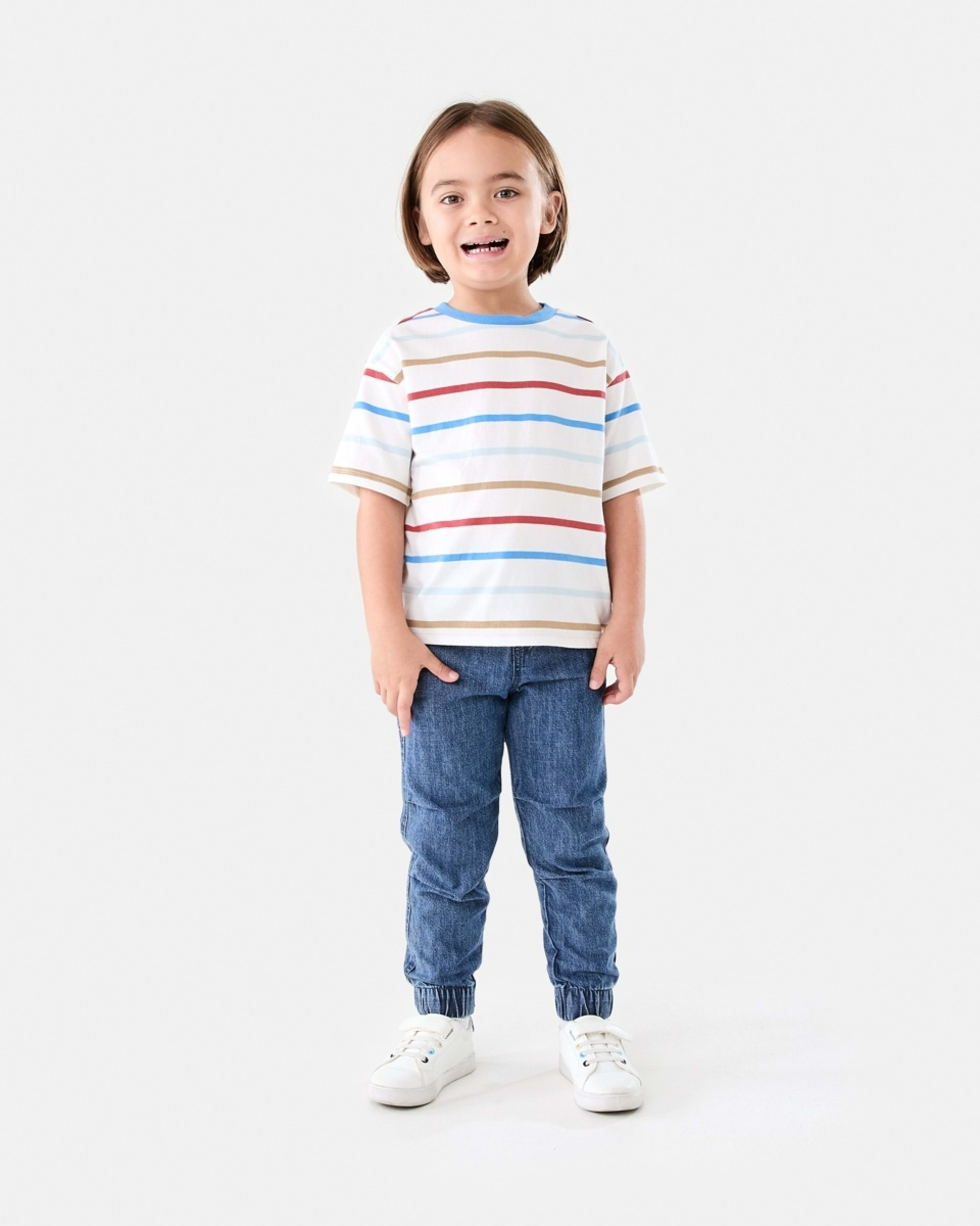 5 Stripe T-shirt THICK AND THIN MULTI STRIPE, 5 of 6