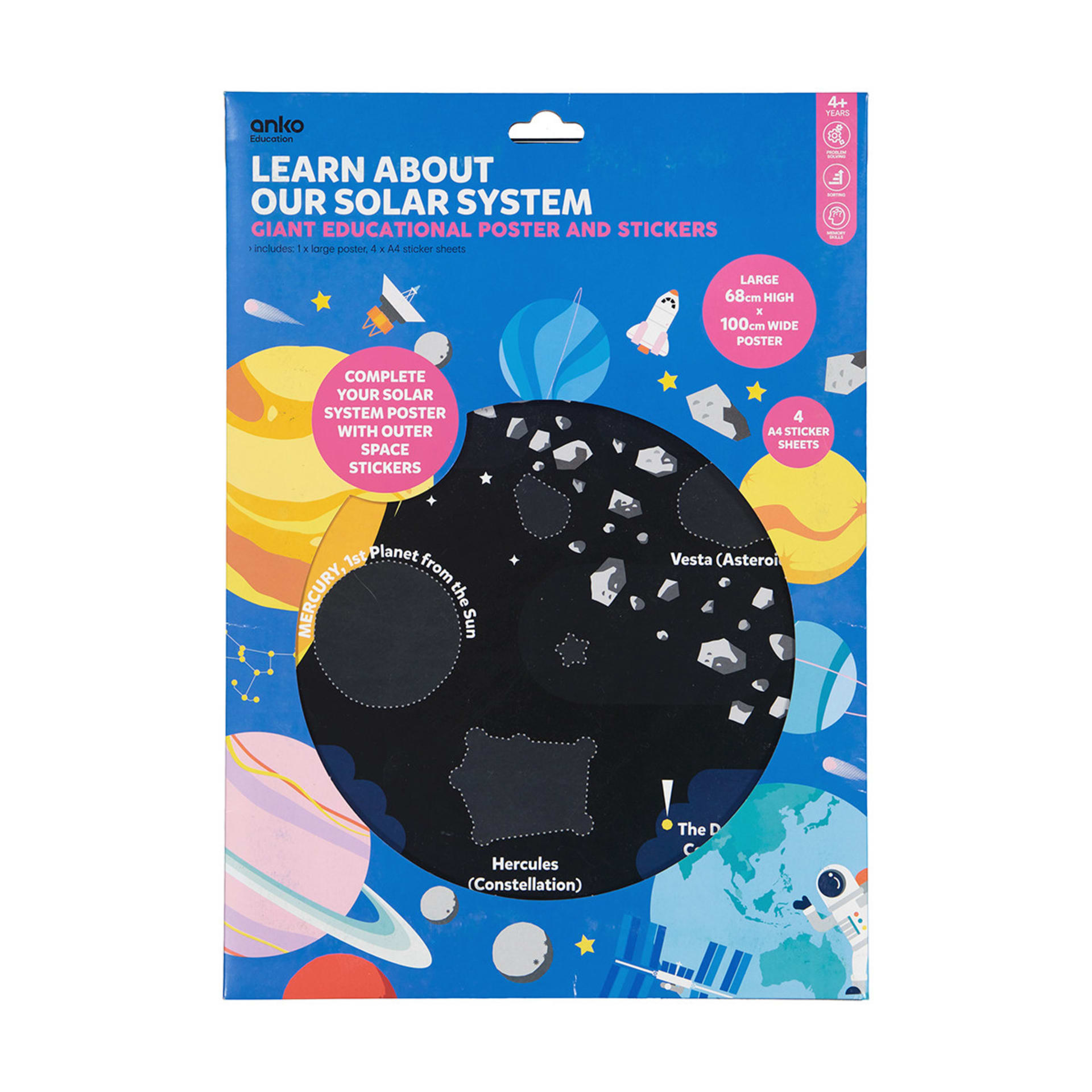 Learn About Our Solar System Giant Educational Poster and Stickers Kmart
