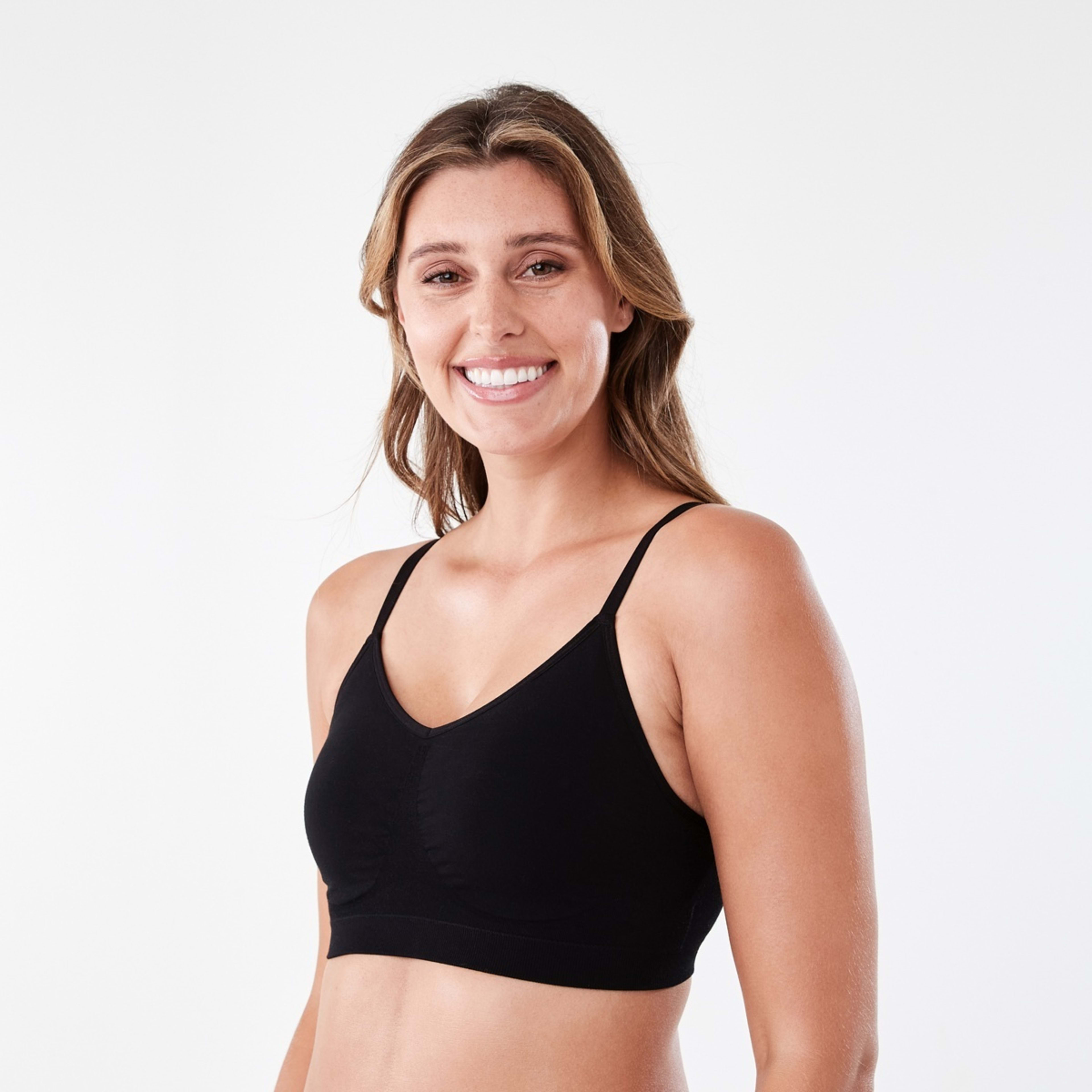 5 2 Pack Seamfree Wirefree Bamboo Crop Top Black, 5 of 9