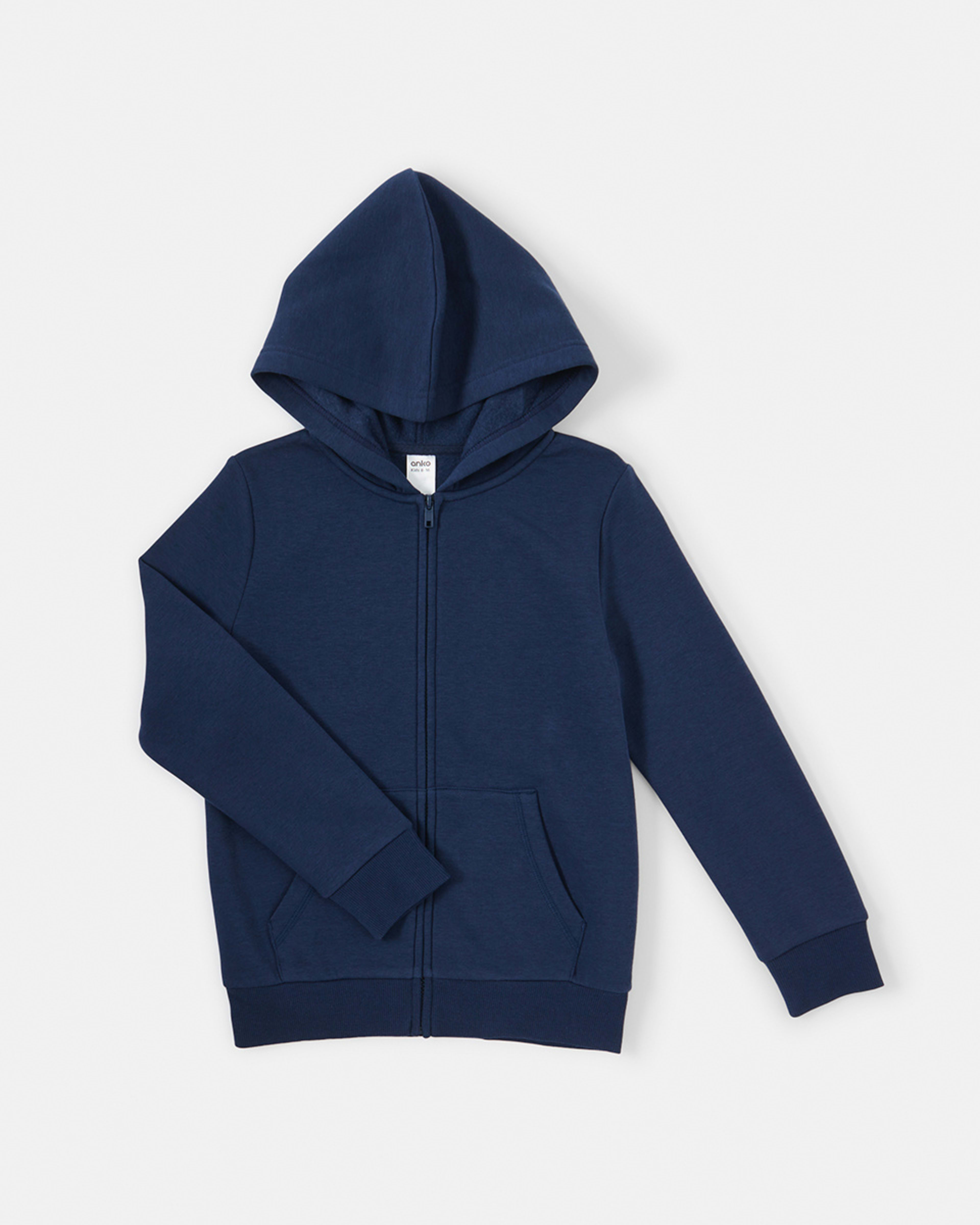 9 Basic Zip Through Hoodie Dress Blue, 9 of 10