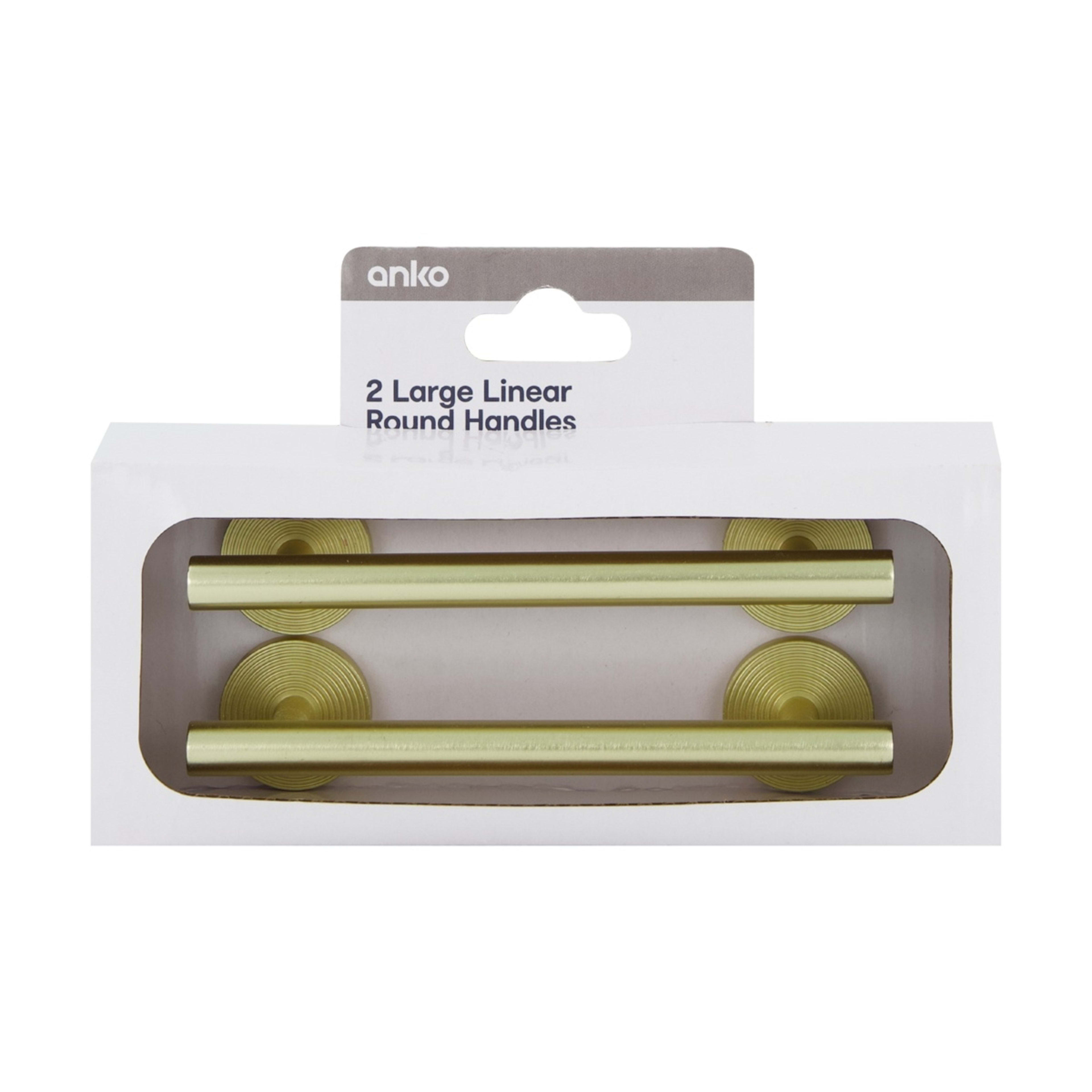 8 2 Pack Large Linear Round Handles - Gold Look, 8 of 9