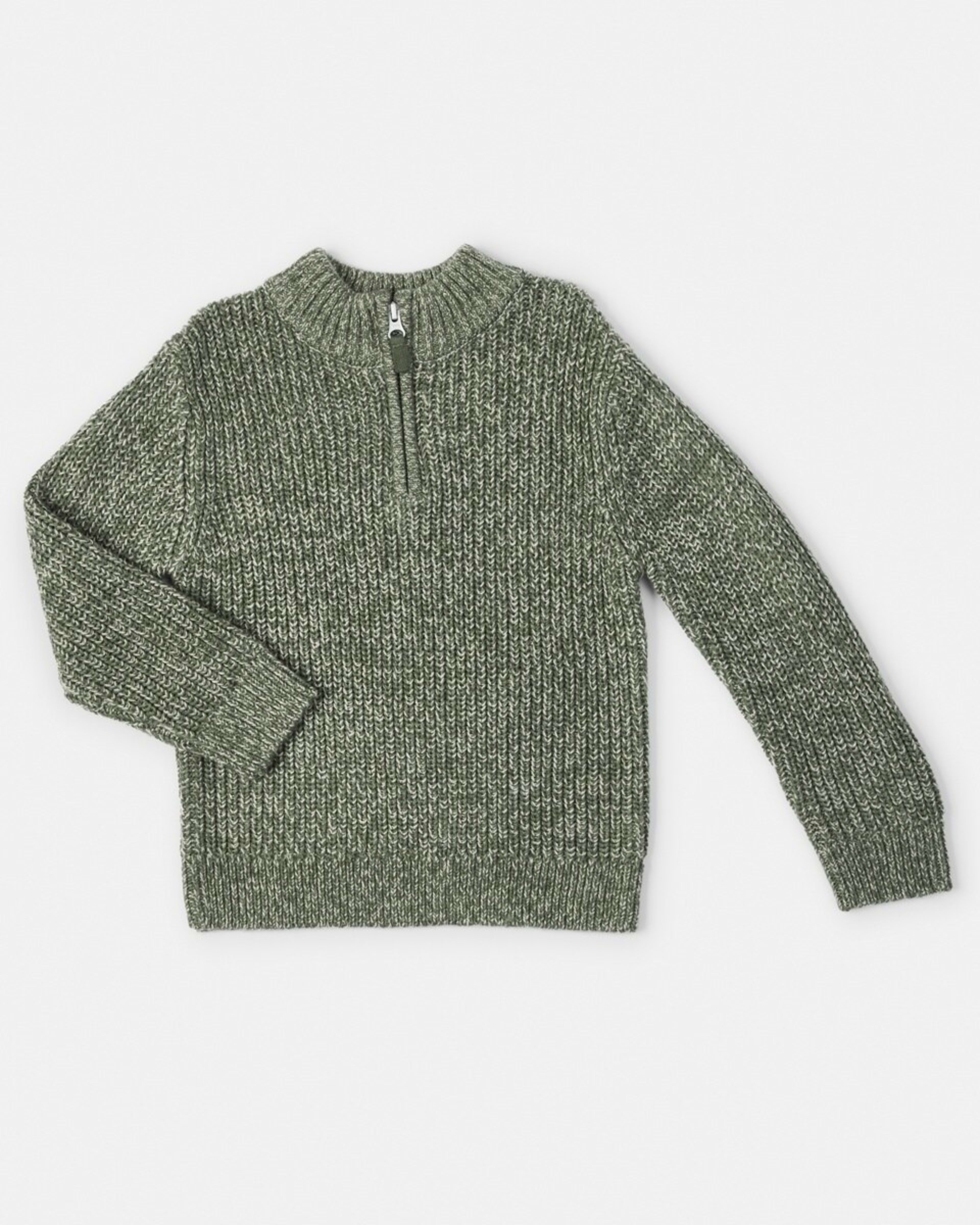 7 Fisherman Quarter Zip Knit Top Fisherman Green, 7 of 8