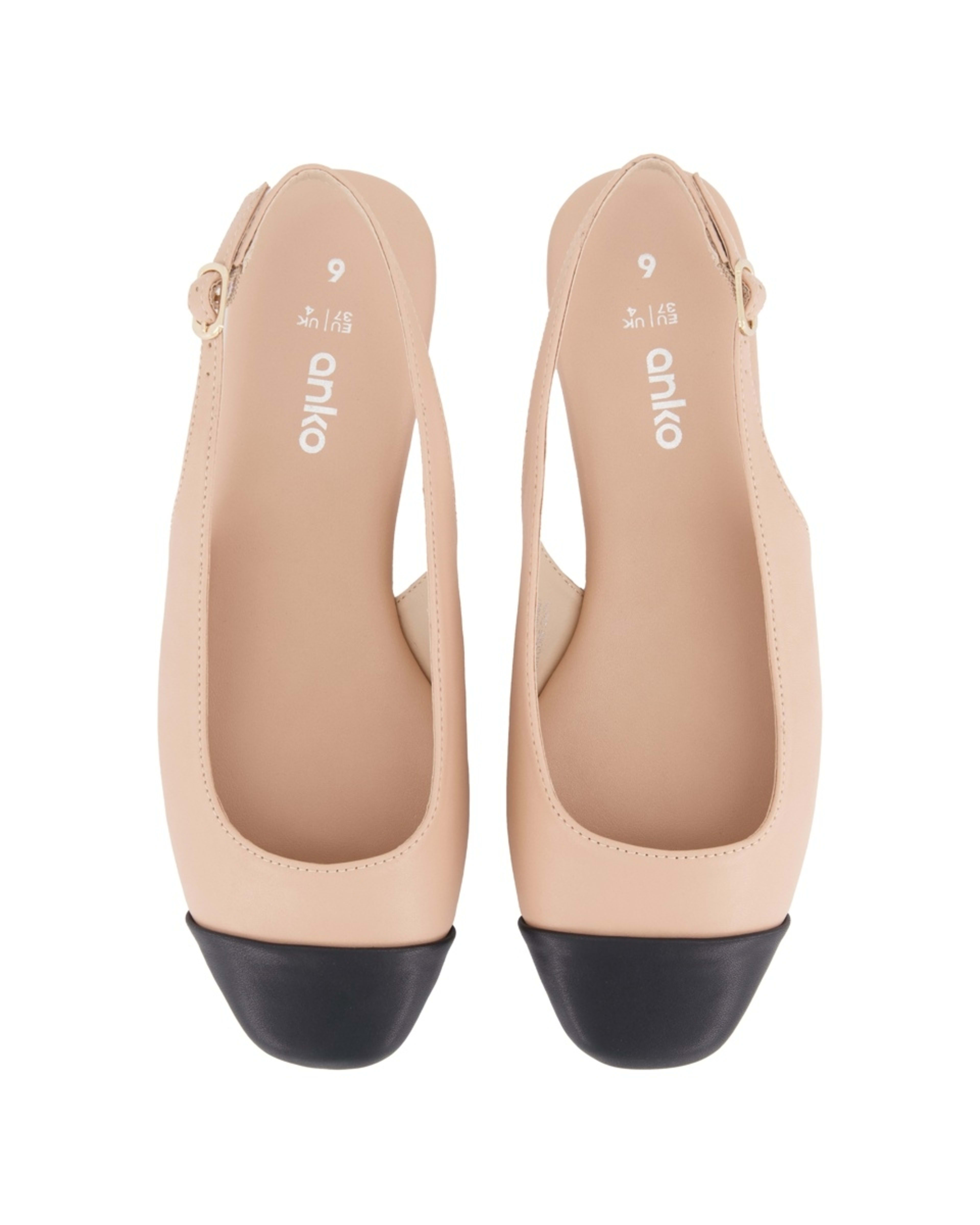 2 Ballet Toe Cap Slingback Flats LIGHT TAUPE, 2 of 3