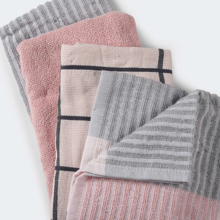 4 Pack Lotus Linear Terry Tea Towels Kmart