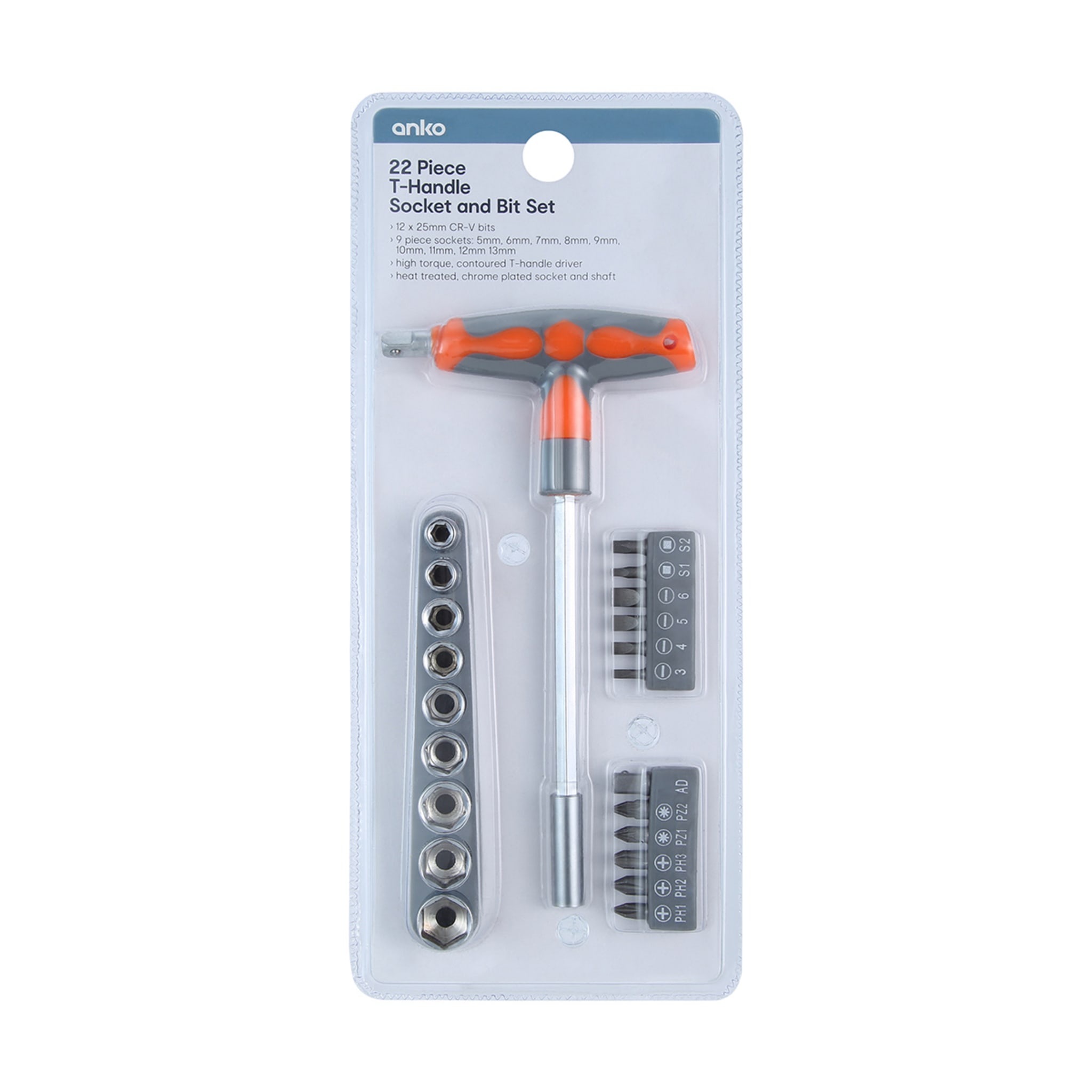 22Piece T Handle Socket and Bit Set Kmart