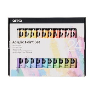 24 Pack Acrylic Paint Set - Pastel Colours