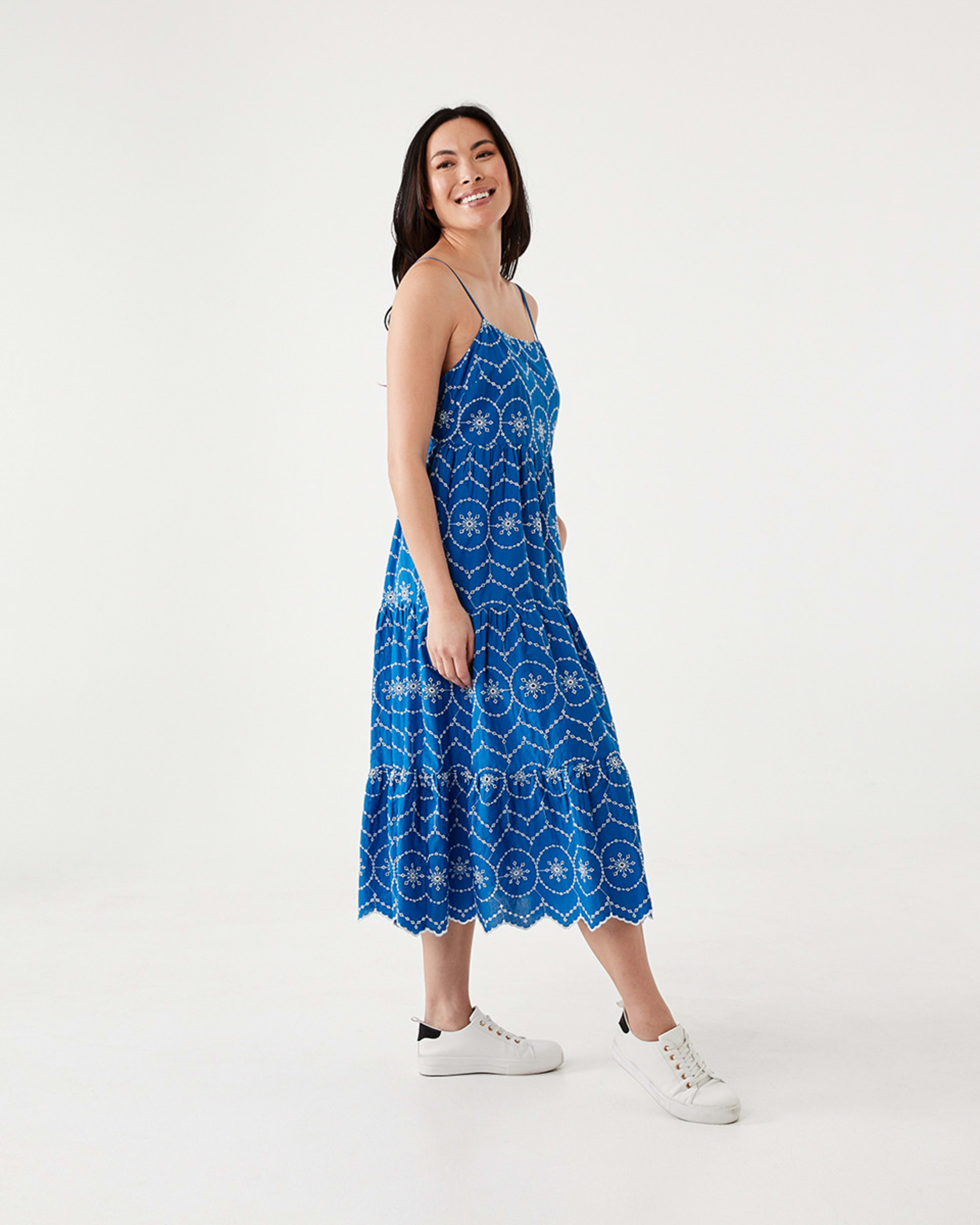 Sleeveless Broderie Midi Dress - Kmart