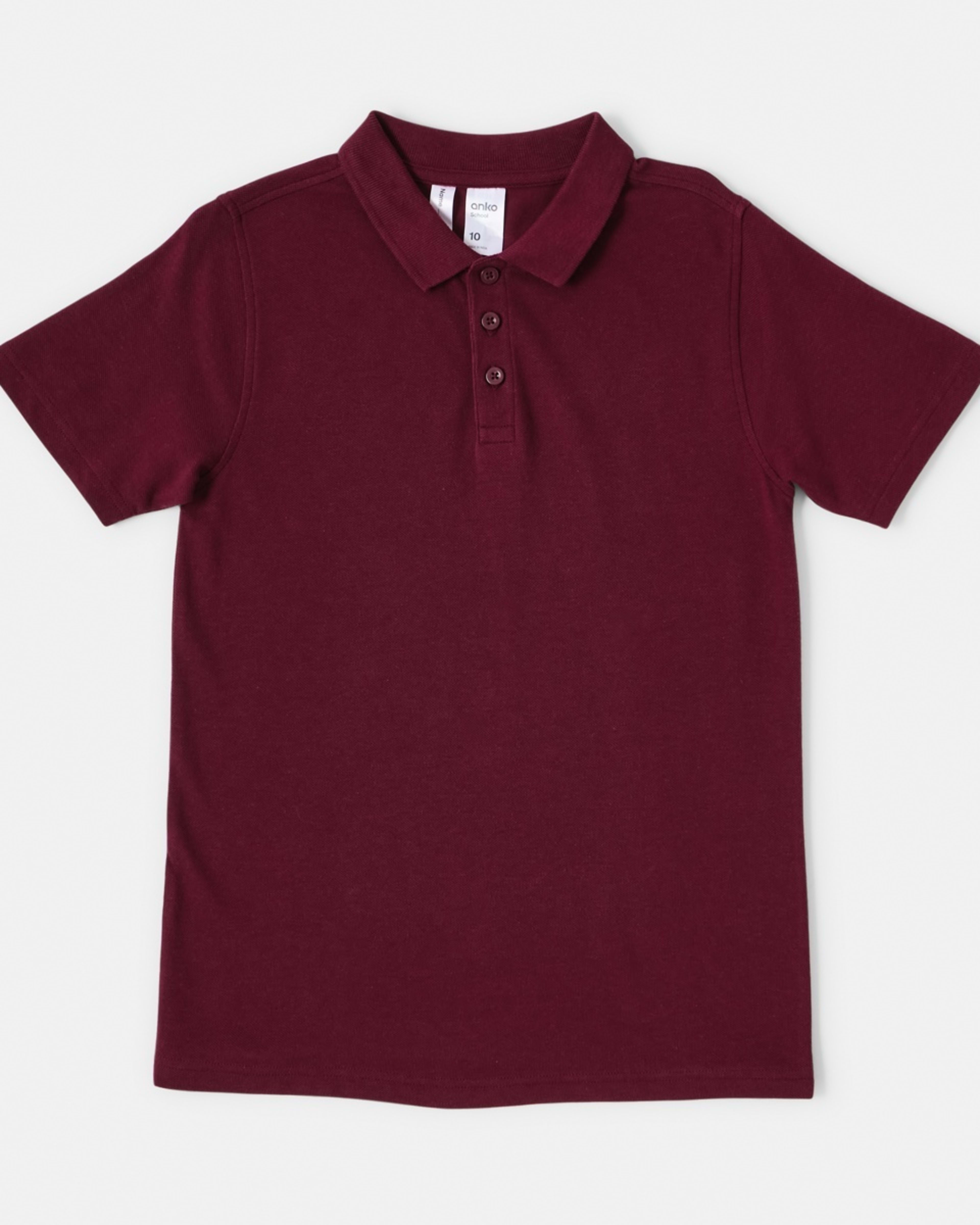 7 School Cotton Polo Shirt Burgundy, 7 of 8