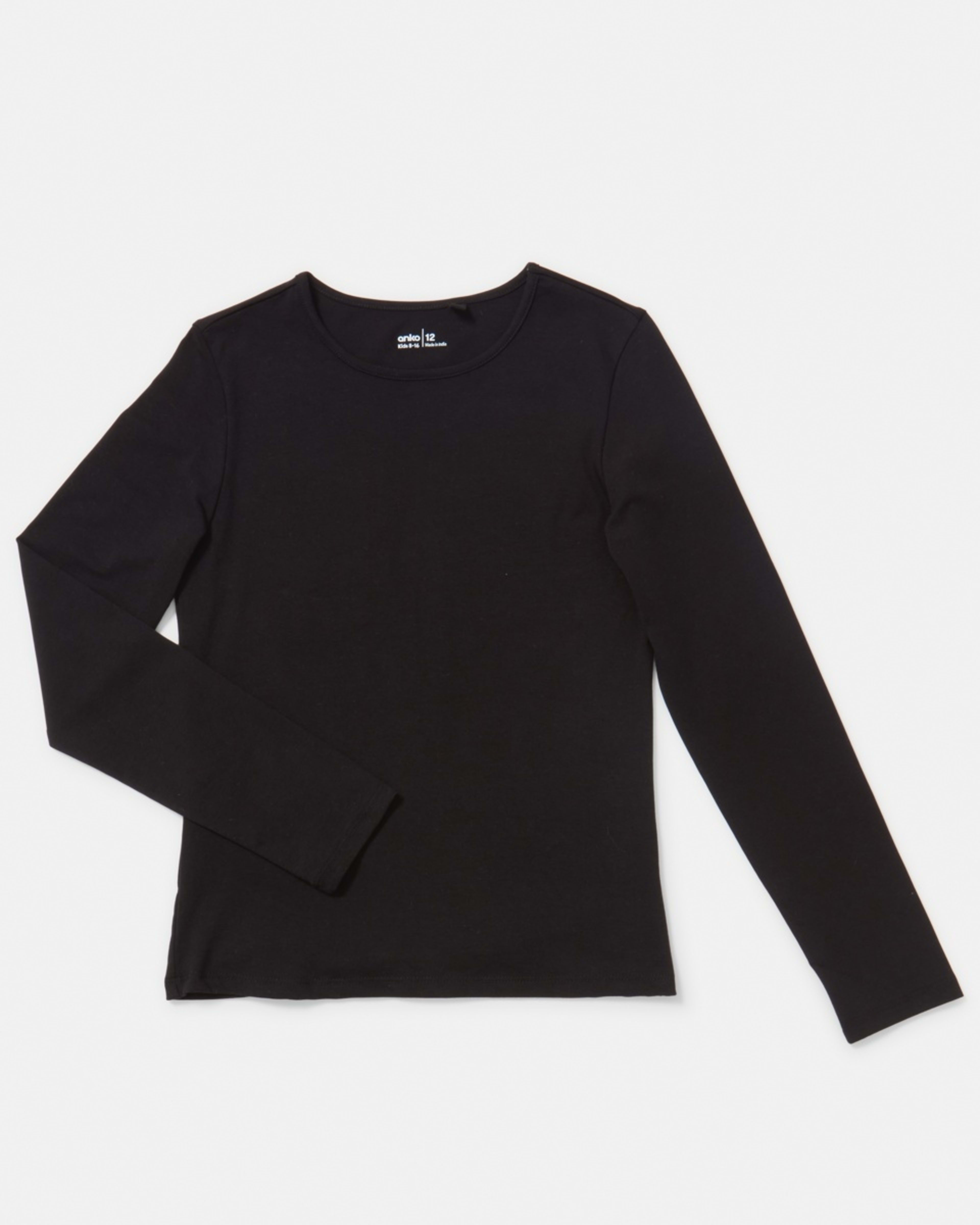 7 Plain Long Sleeve Top Black, 7 of 8
