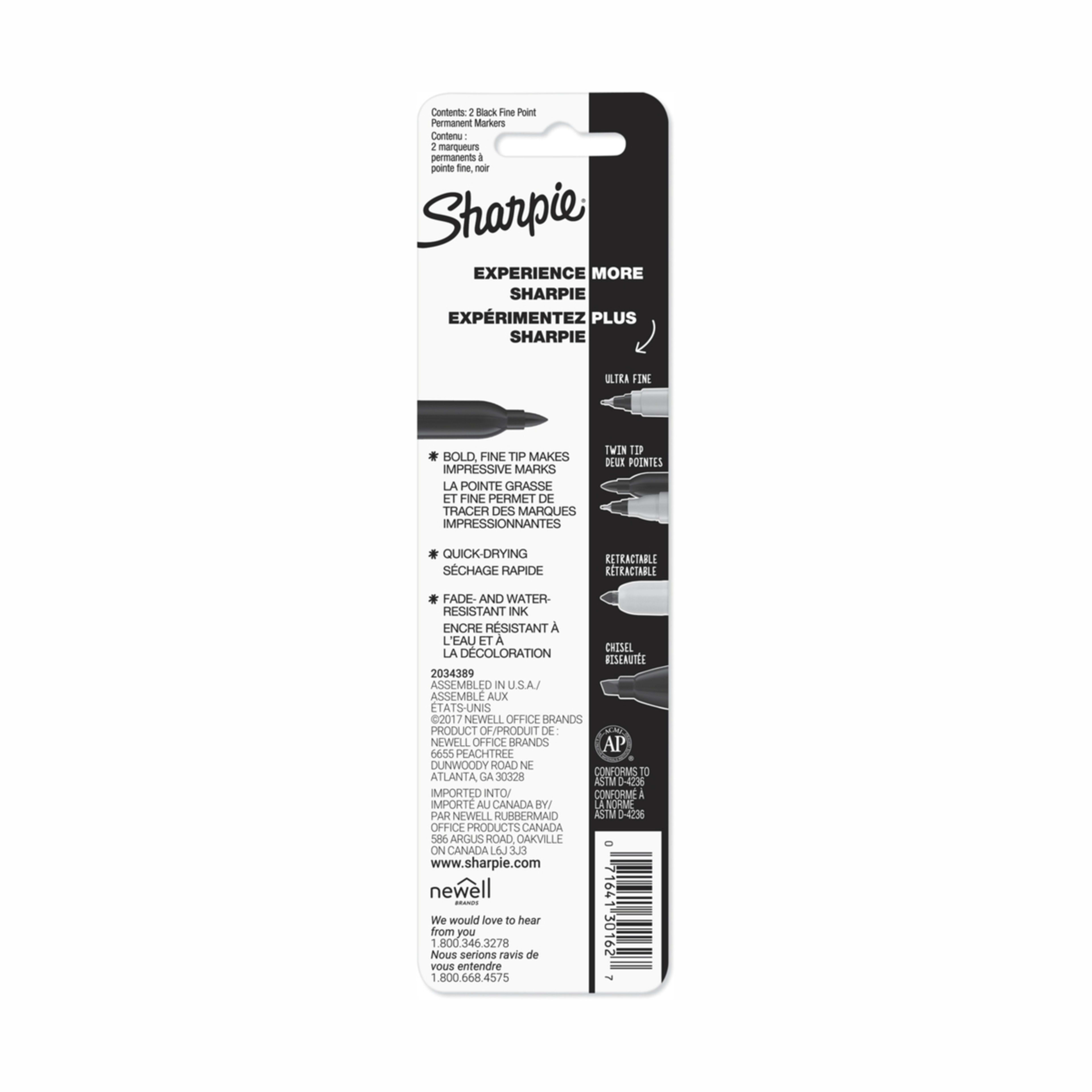 2 Pack Sharpie Fine Point Permanent Marker Black Kmart