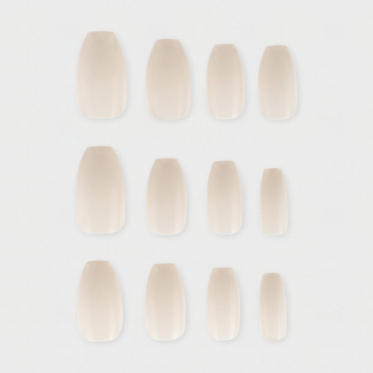 OXX Cosmetics 24 Pack False Nails with Adhesive - Coffin Shape, Milky ...