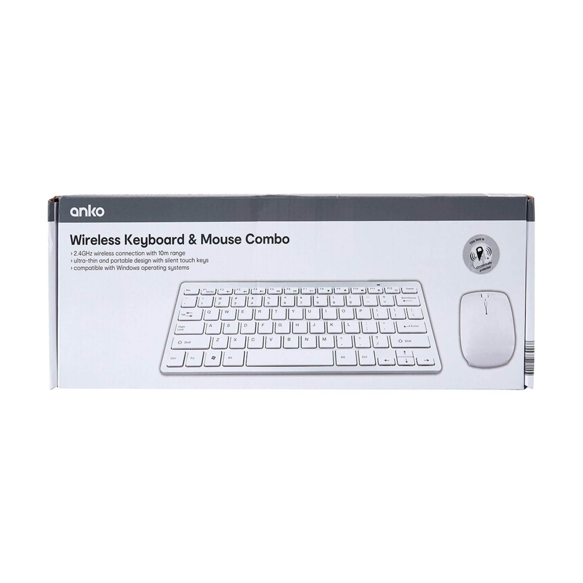 Wireless Keyboard and Mouse Combo White and Silver Kmart