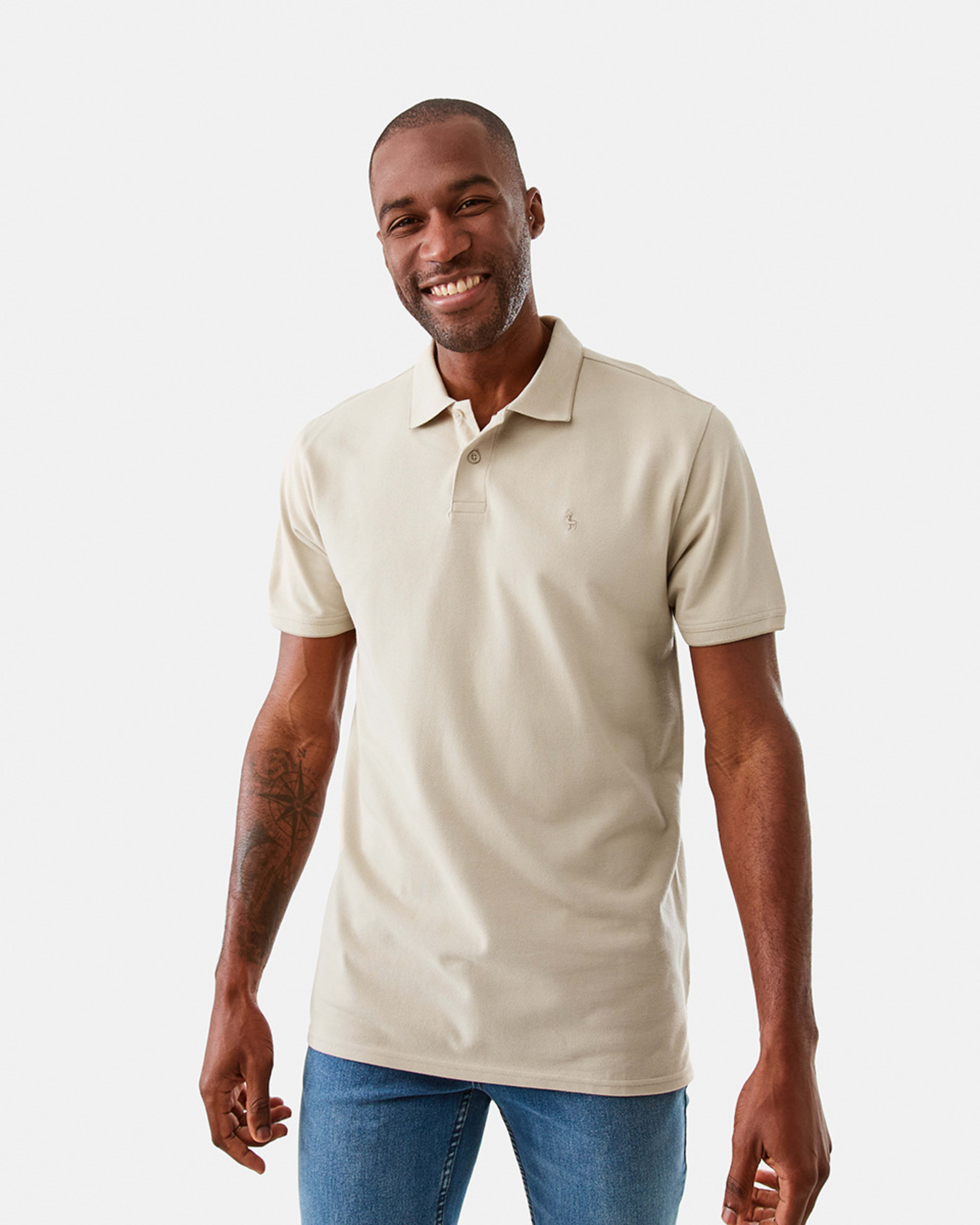 1 Tipped Pique Polo Shirt Bge Pelcan