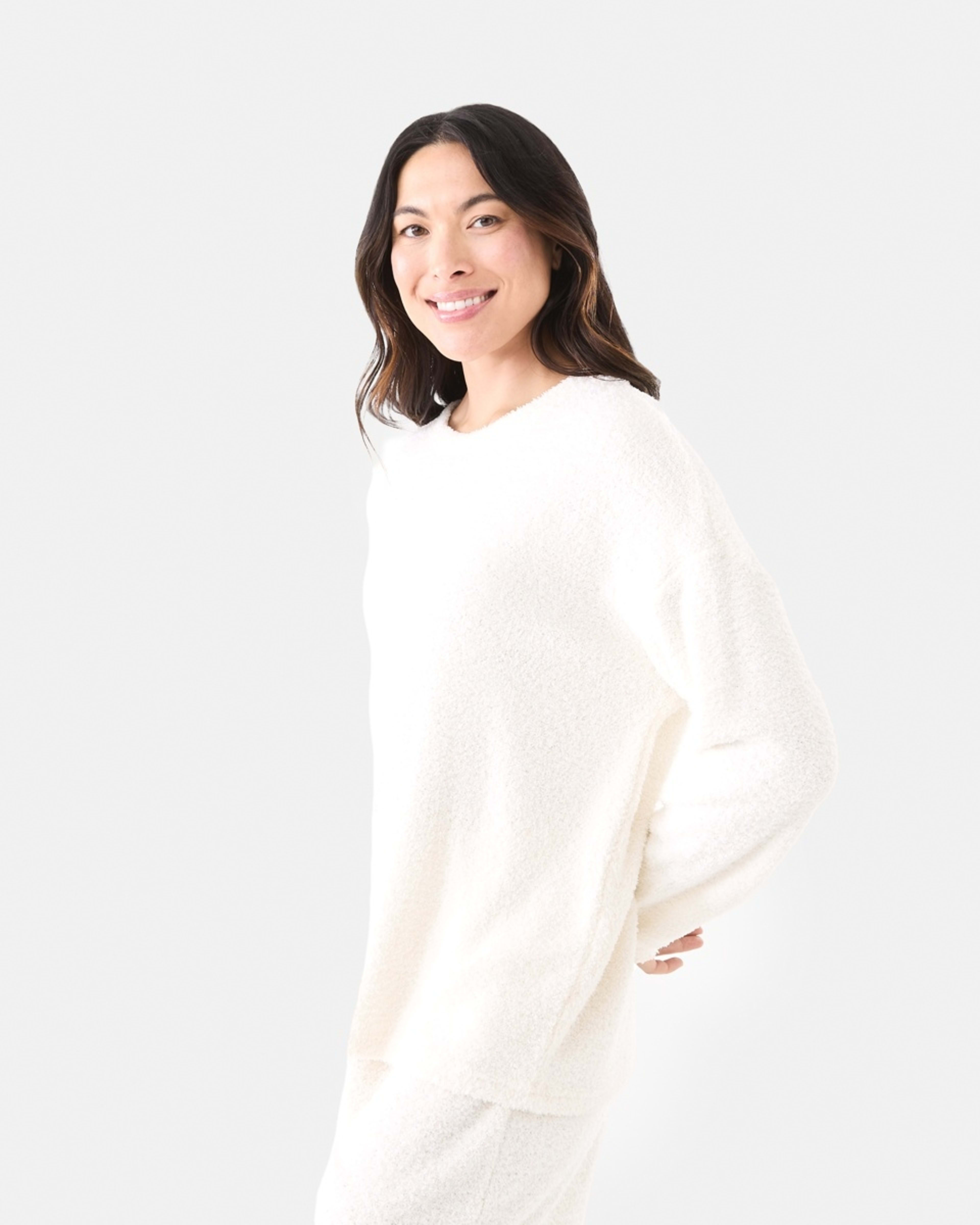 2 Long Sleeve Plush Fleece Top Whisper, 2 of 6