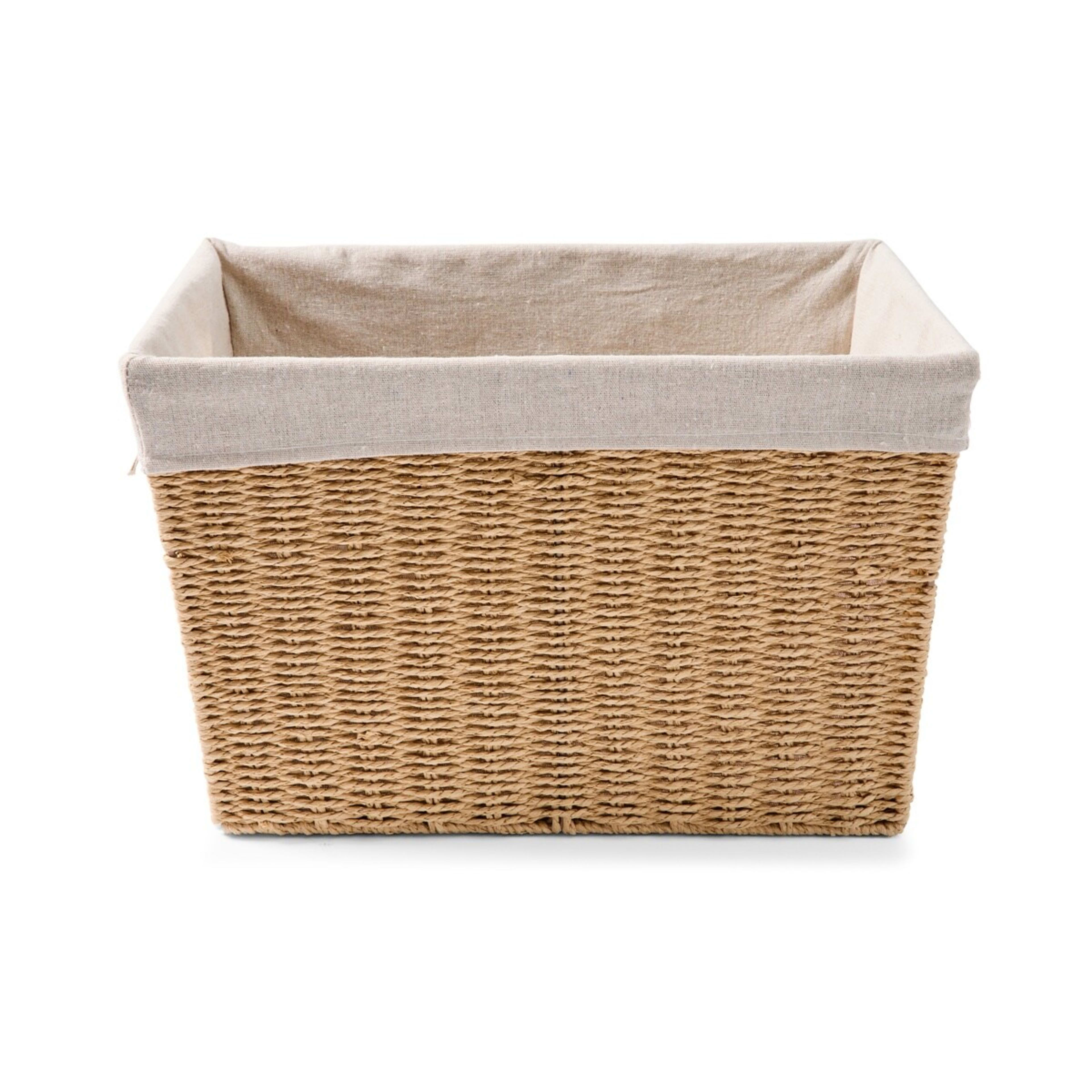 3 Large Paper Rope Basket with Liner - Beige, 3 of 8
