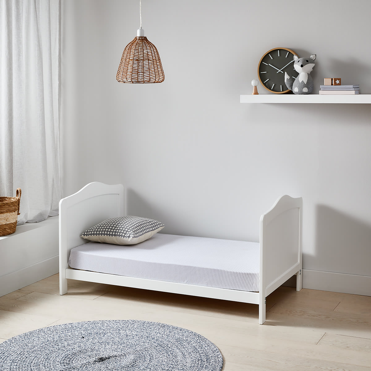 2in1 Wooden Cot White Kmart