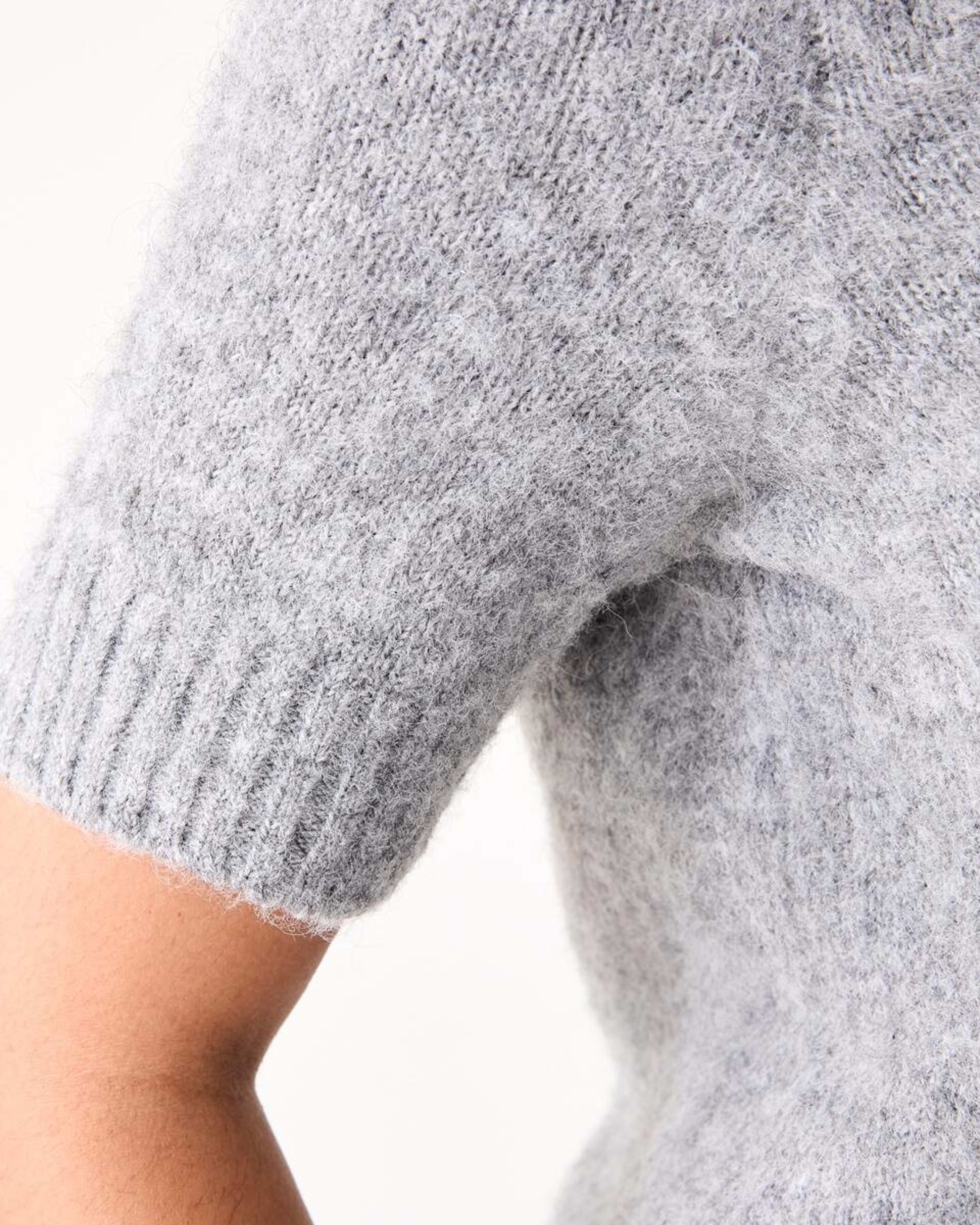 7 Short Sleeve Fluffy Knit Jumper Grey Marle, 7 of 10