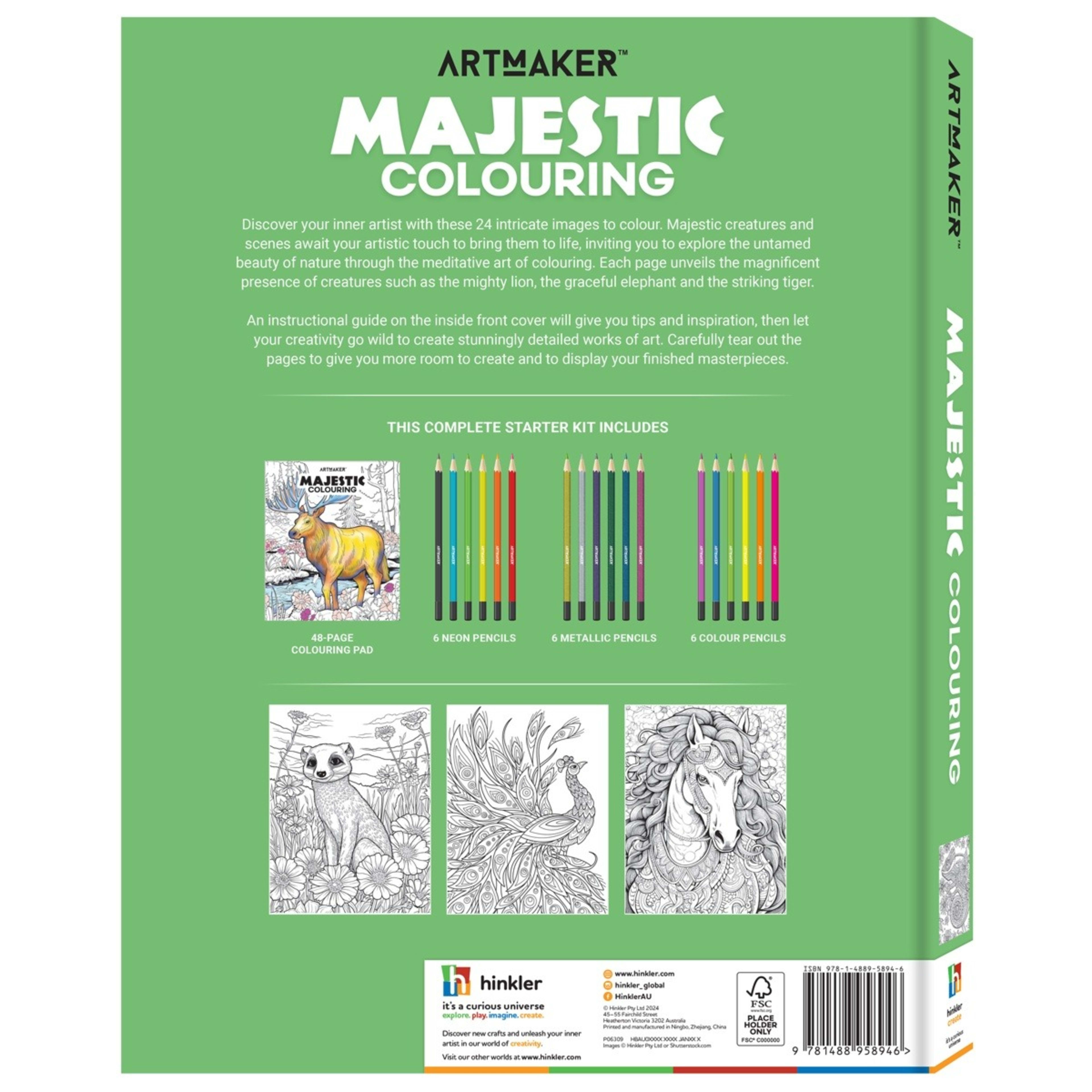 2 Art Maker Majestic Colouring Complete Starter Kit - Book, 2 of 5