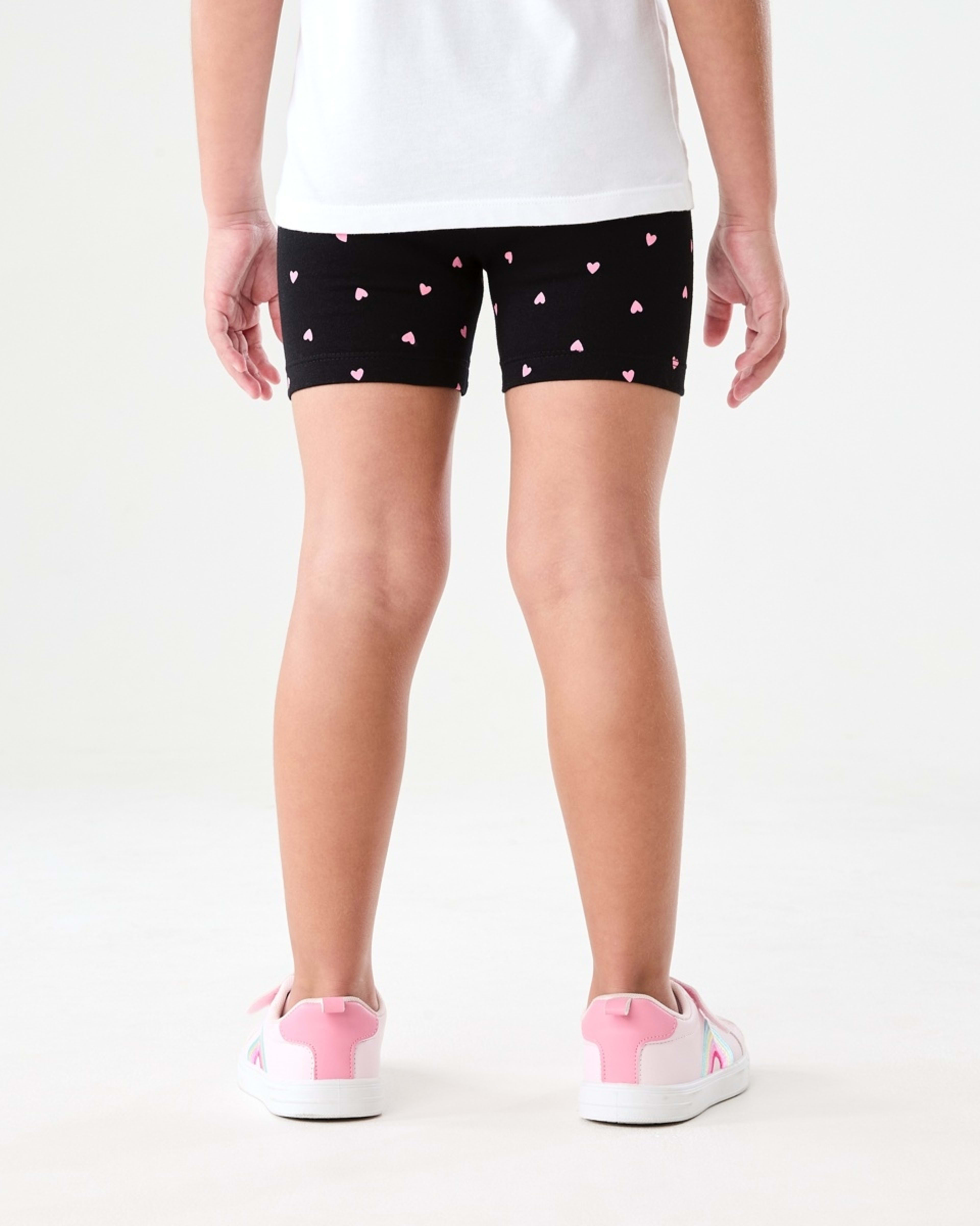 2 Printed Bike Shorts SKIPPING HEARTS BLACK, 2 of 5