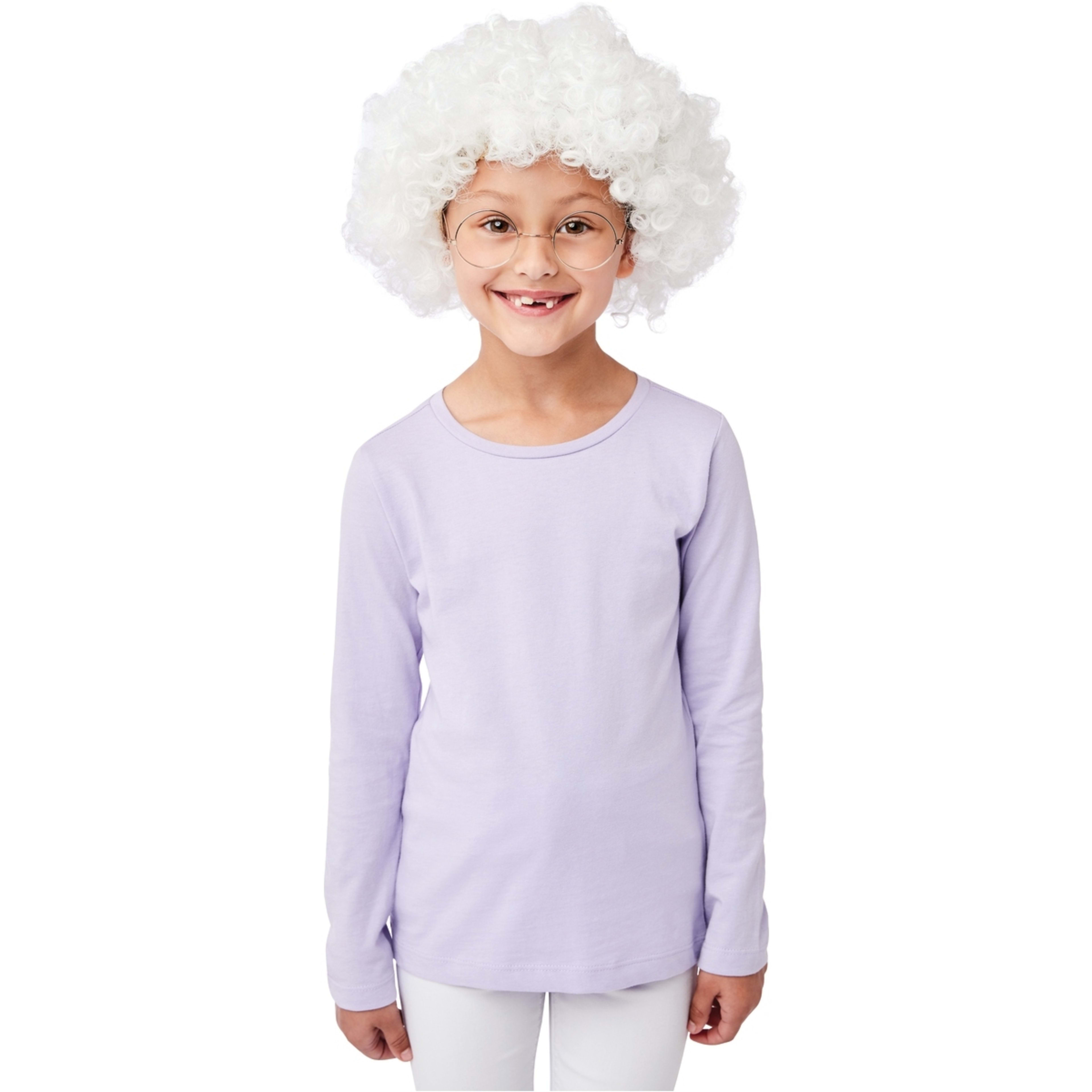 1 Curly Wig with Glasses - Ages 3+