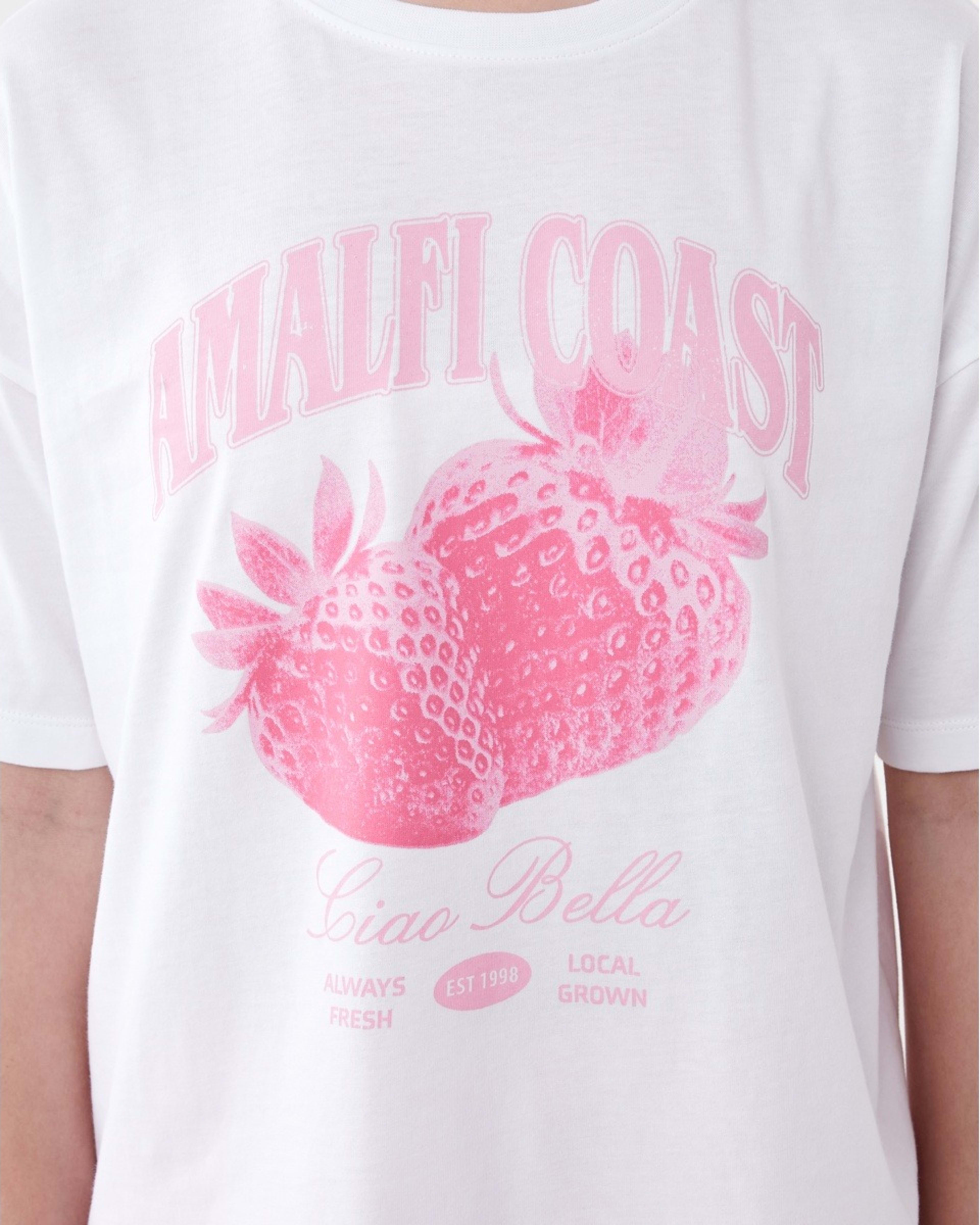 4 Short Sleeve Top Jersey Pyjama Set WHITE AMALFI COAST, 4 of 7