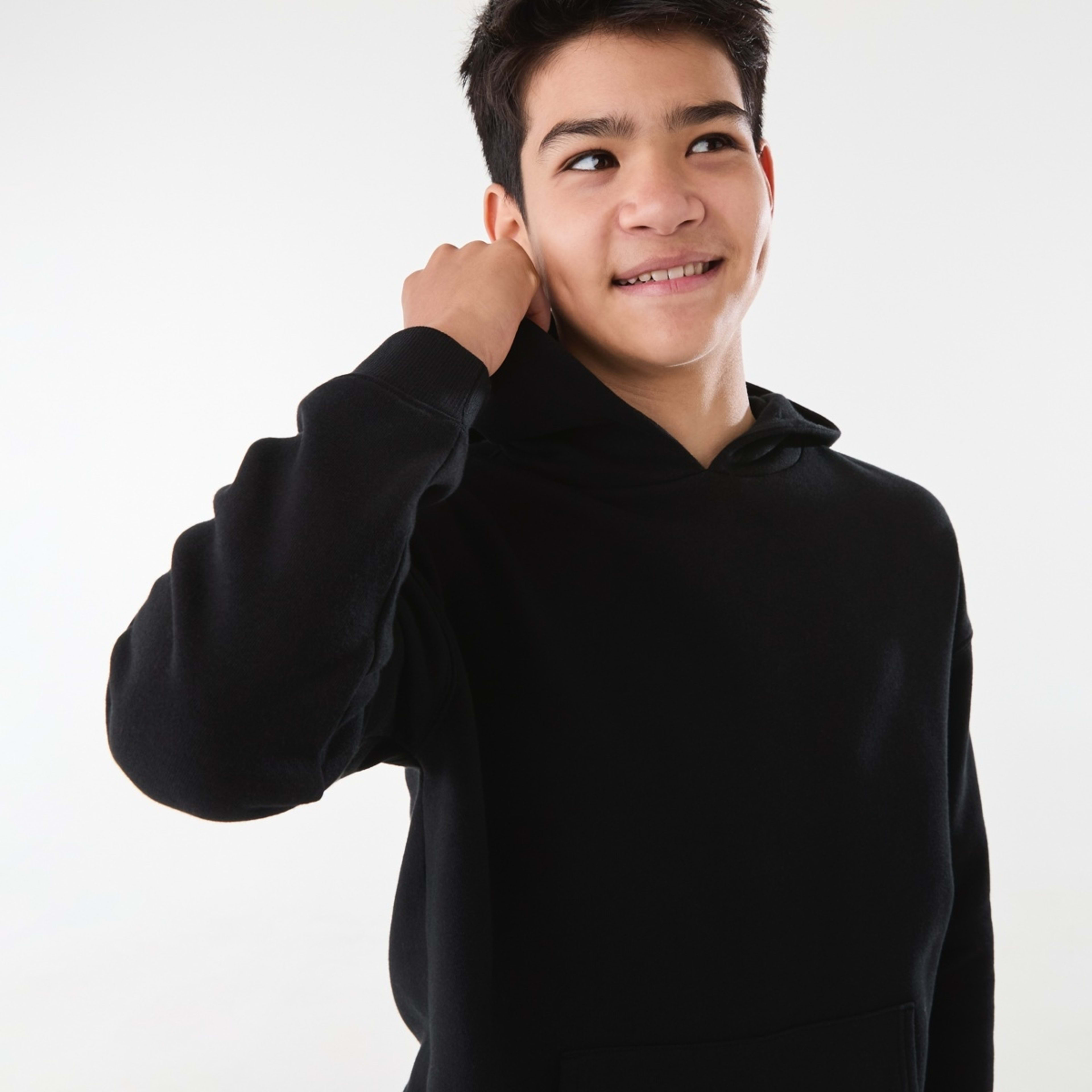 3 Oversized Hoodie With Pocket Black, 3 of 9