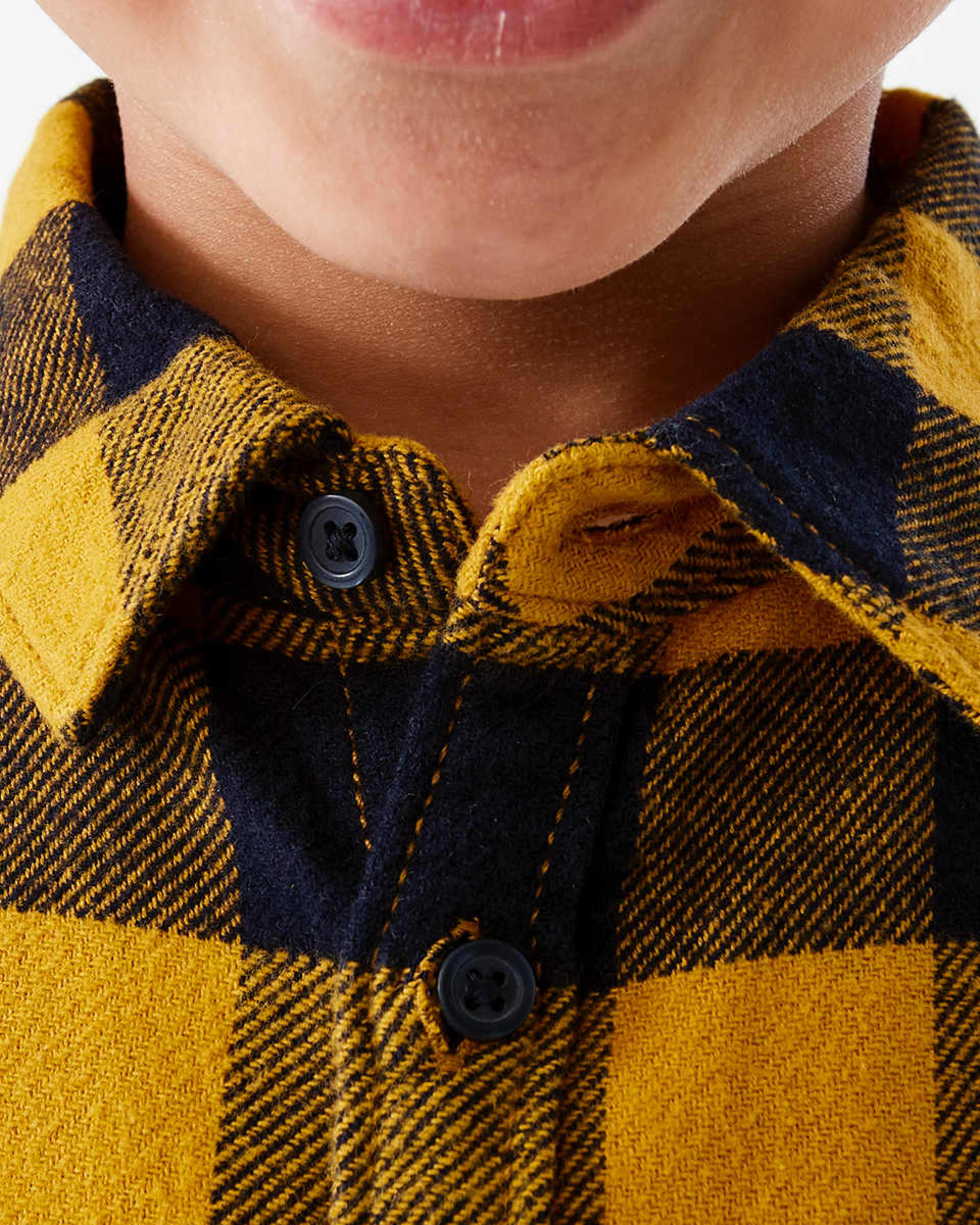 4 Yarn Dye Flannelette Shirt Ylw Check, 4 of 9