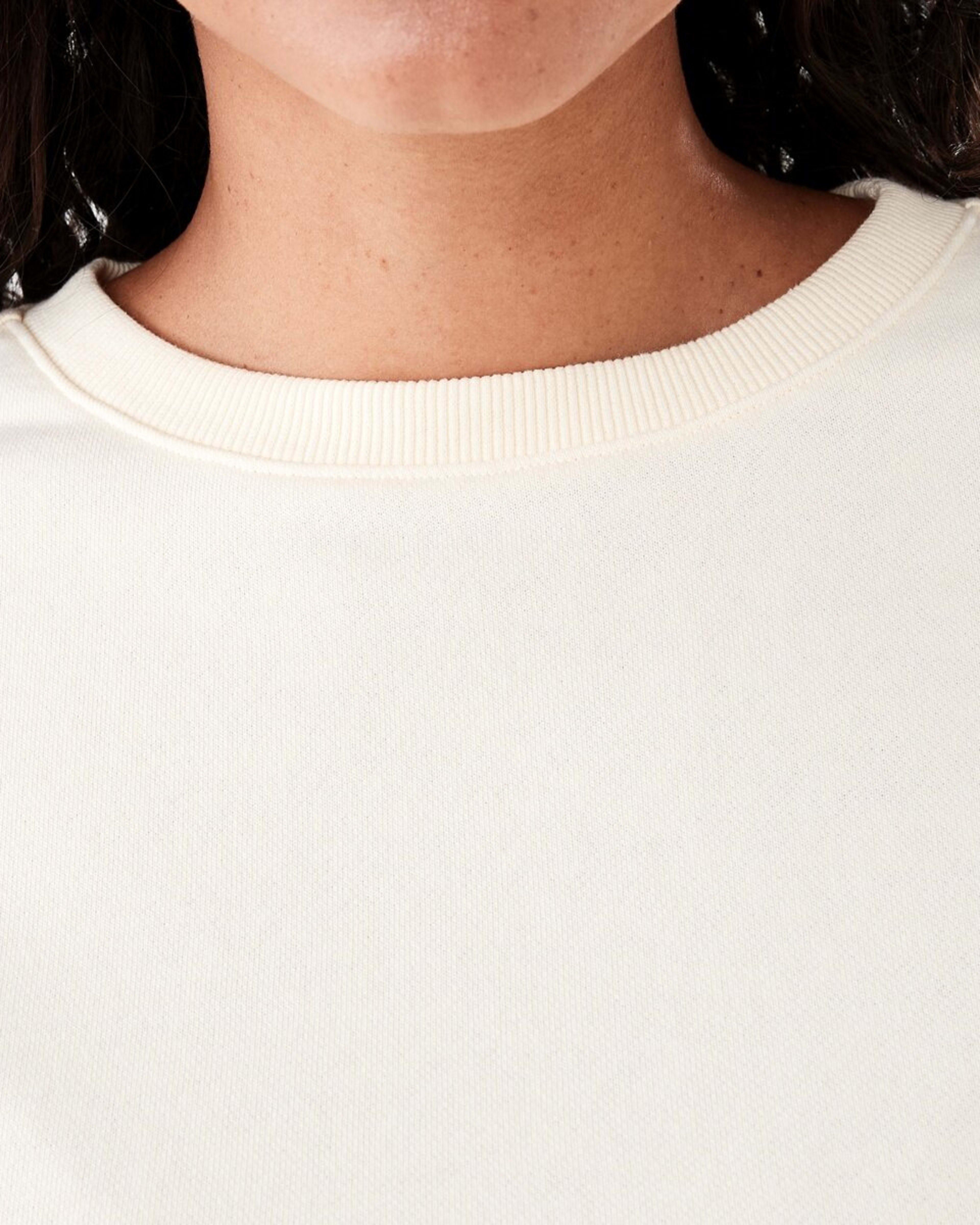 5 Raw Hem Cropped Sweatshirt Soft Lemon, 5 of 6