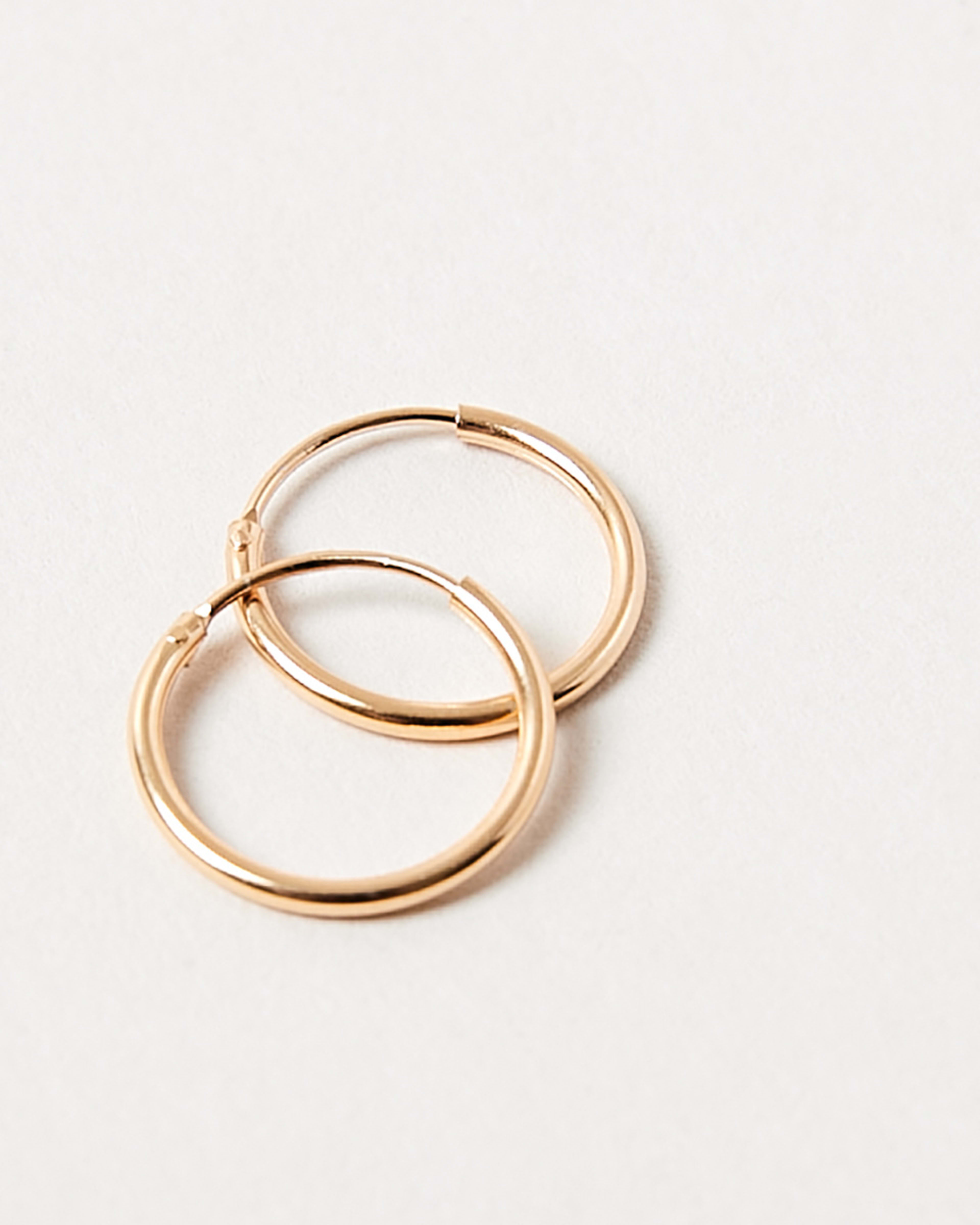 Gold Plated Sterling Silver Hoop Earrings 14mm Kmart