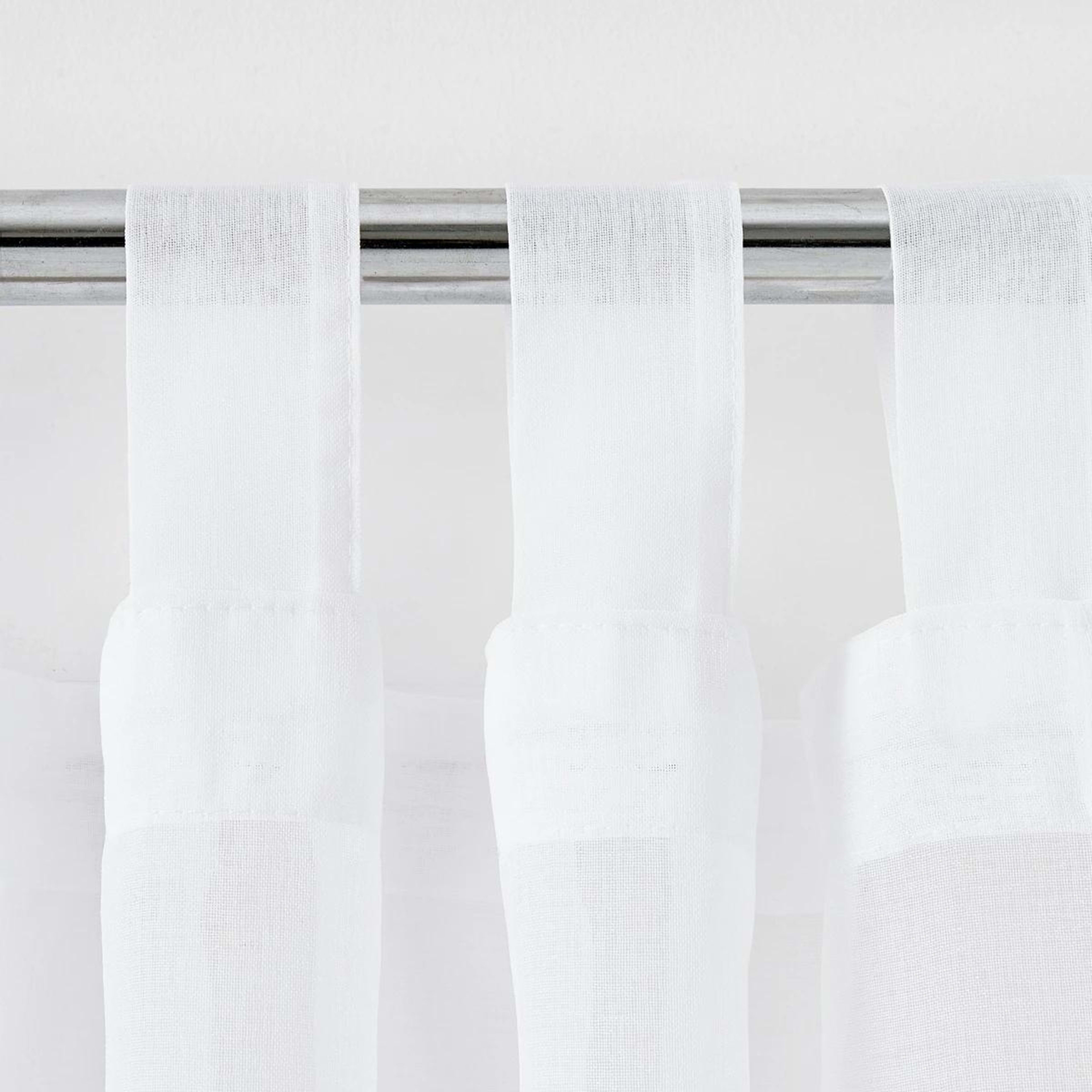 3 Toulouse Voile Tab Top Curtain White - 120cm x 213cm, 3 of 7