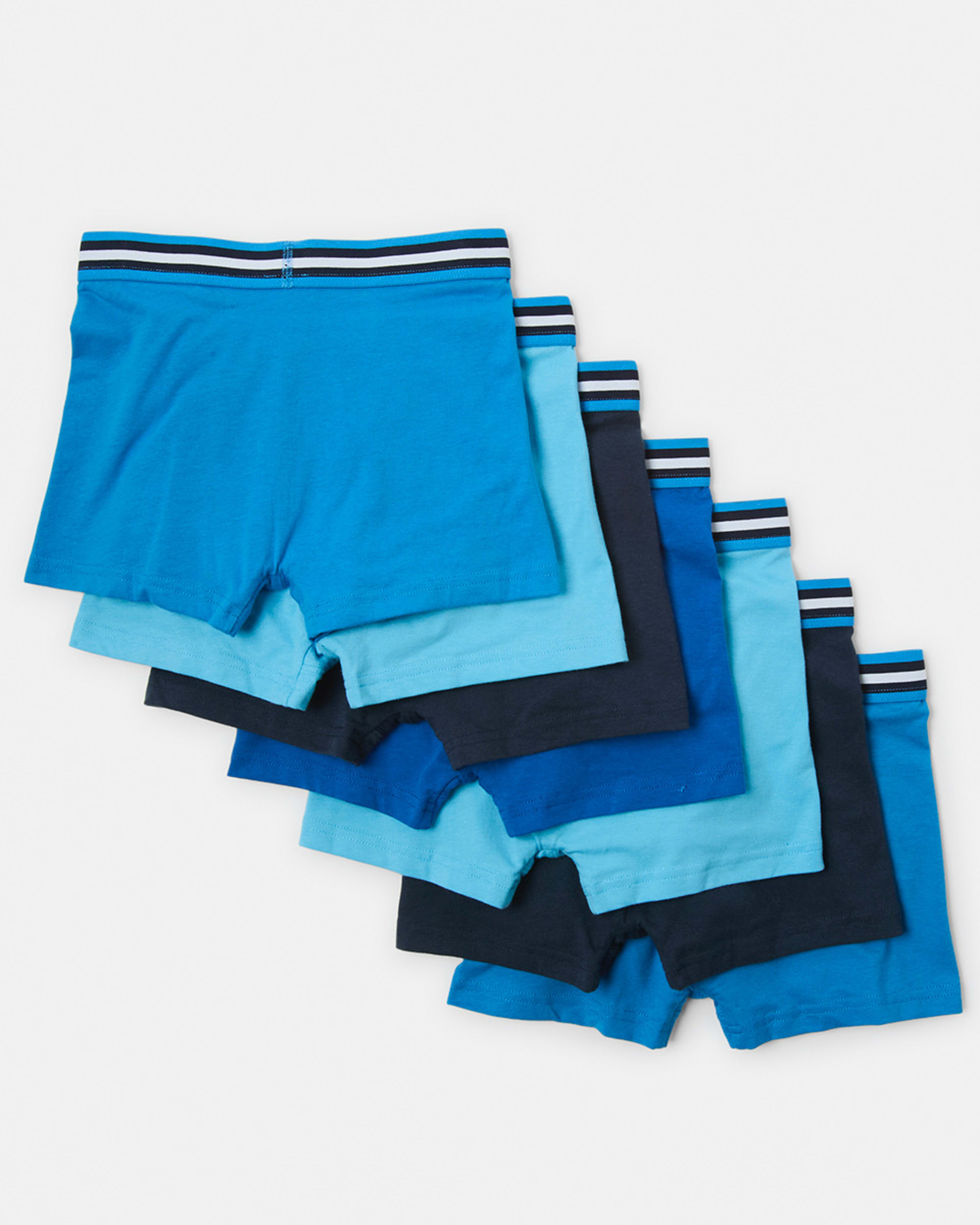 2 7 Pack Attached Elastic Trunks BLUES STRIPE, 2 of 10