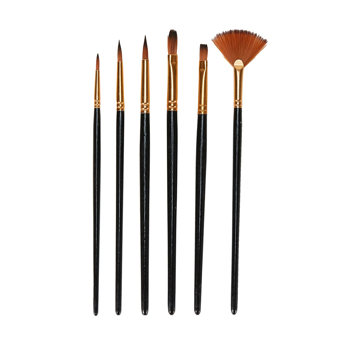 6 Taklon Paint Brushes Kmart