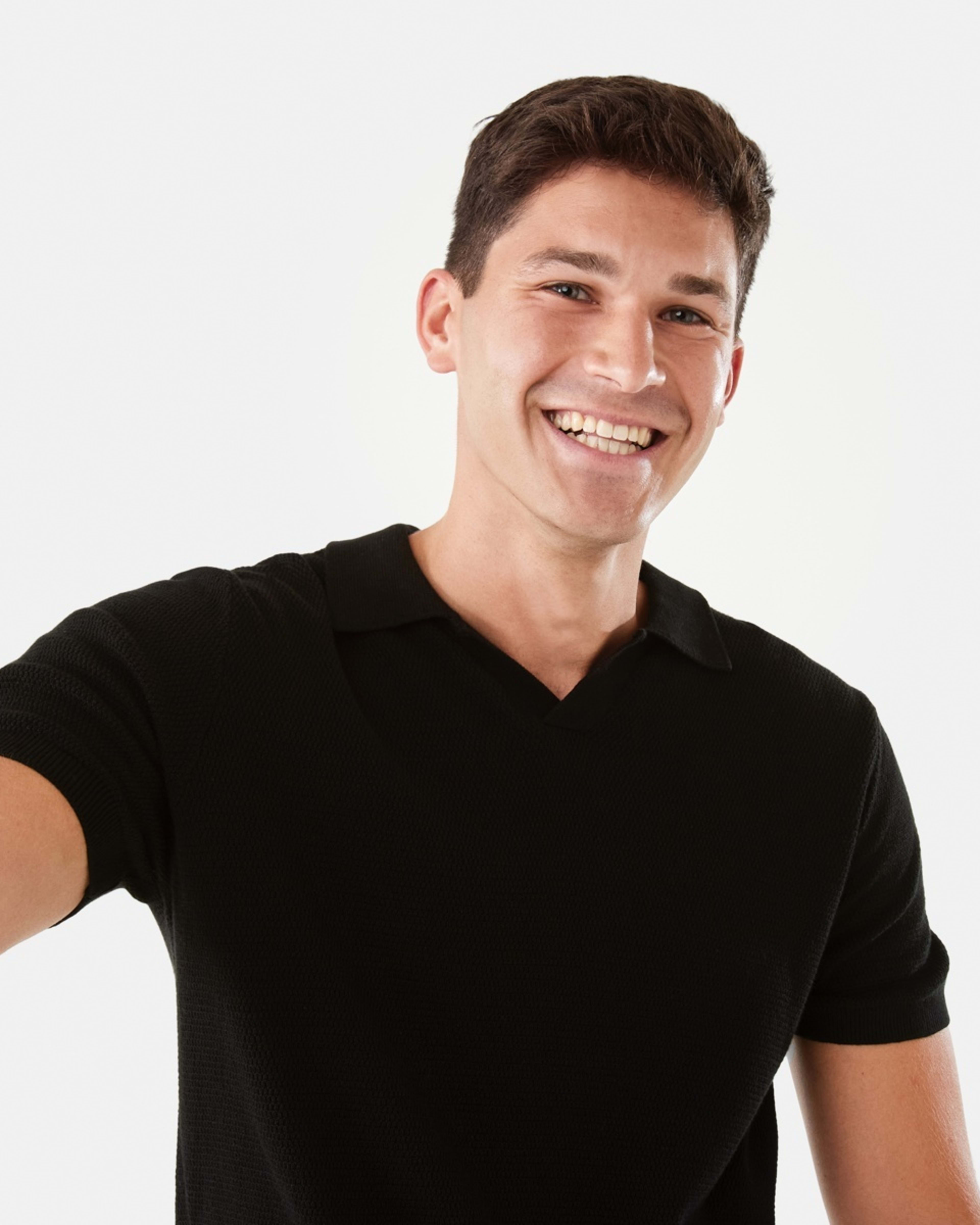 5 Knit Polo Shirt Black, 5 of 6