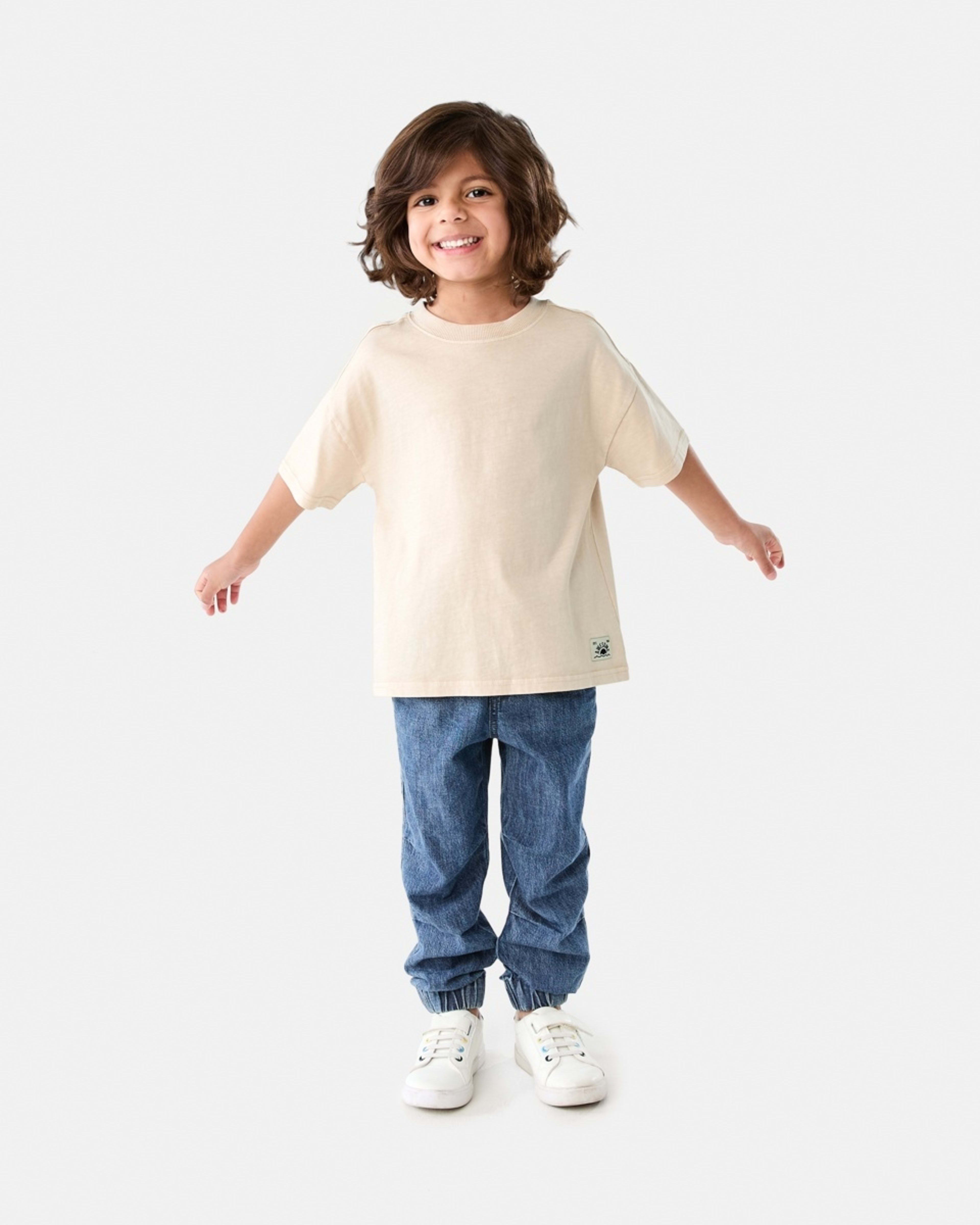 6 Oversized Washed T-shirt NATURAL ECRU, 6 of 9