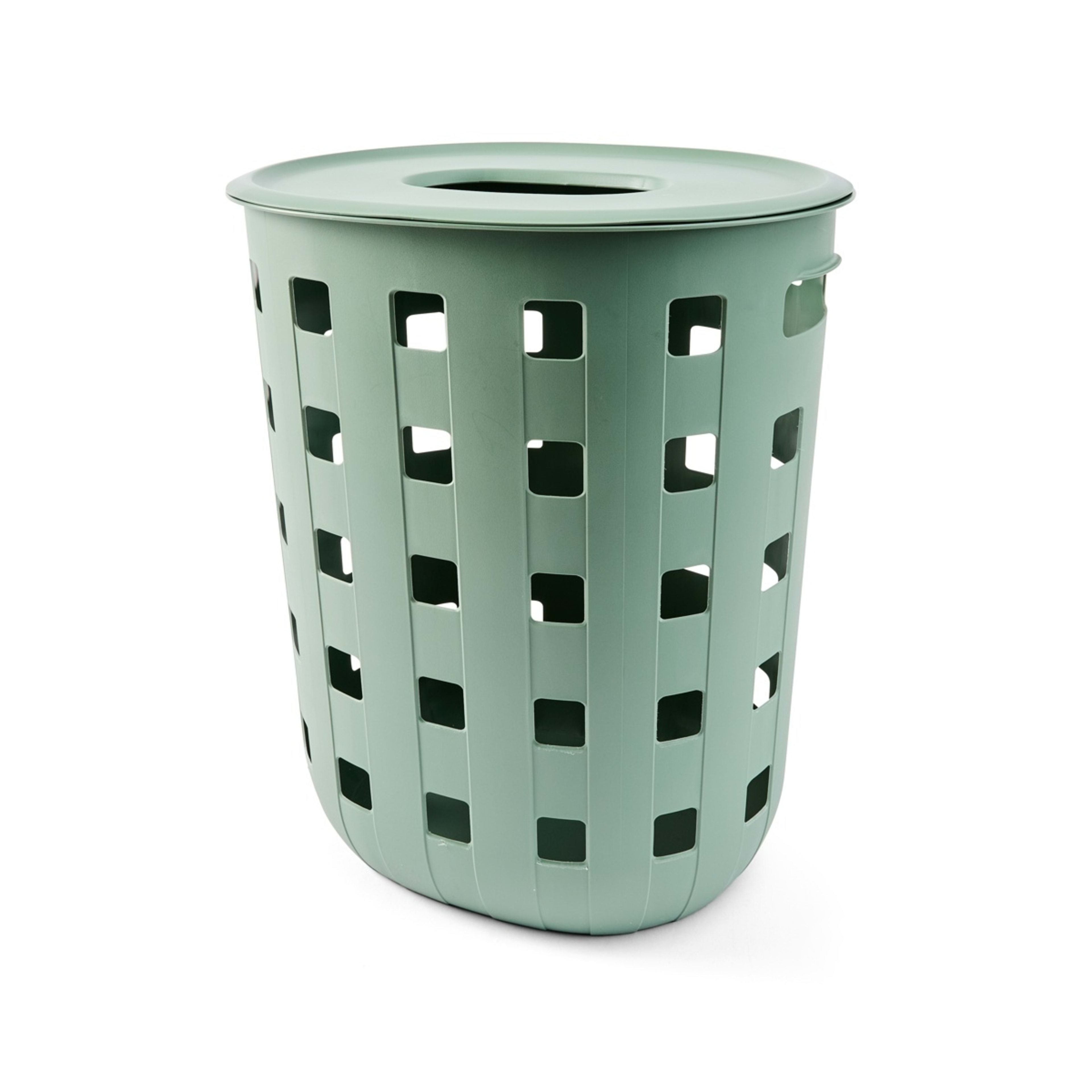 2 80L Trellis Laundry Hamper - Green, 2 of 7