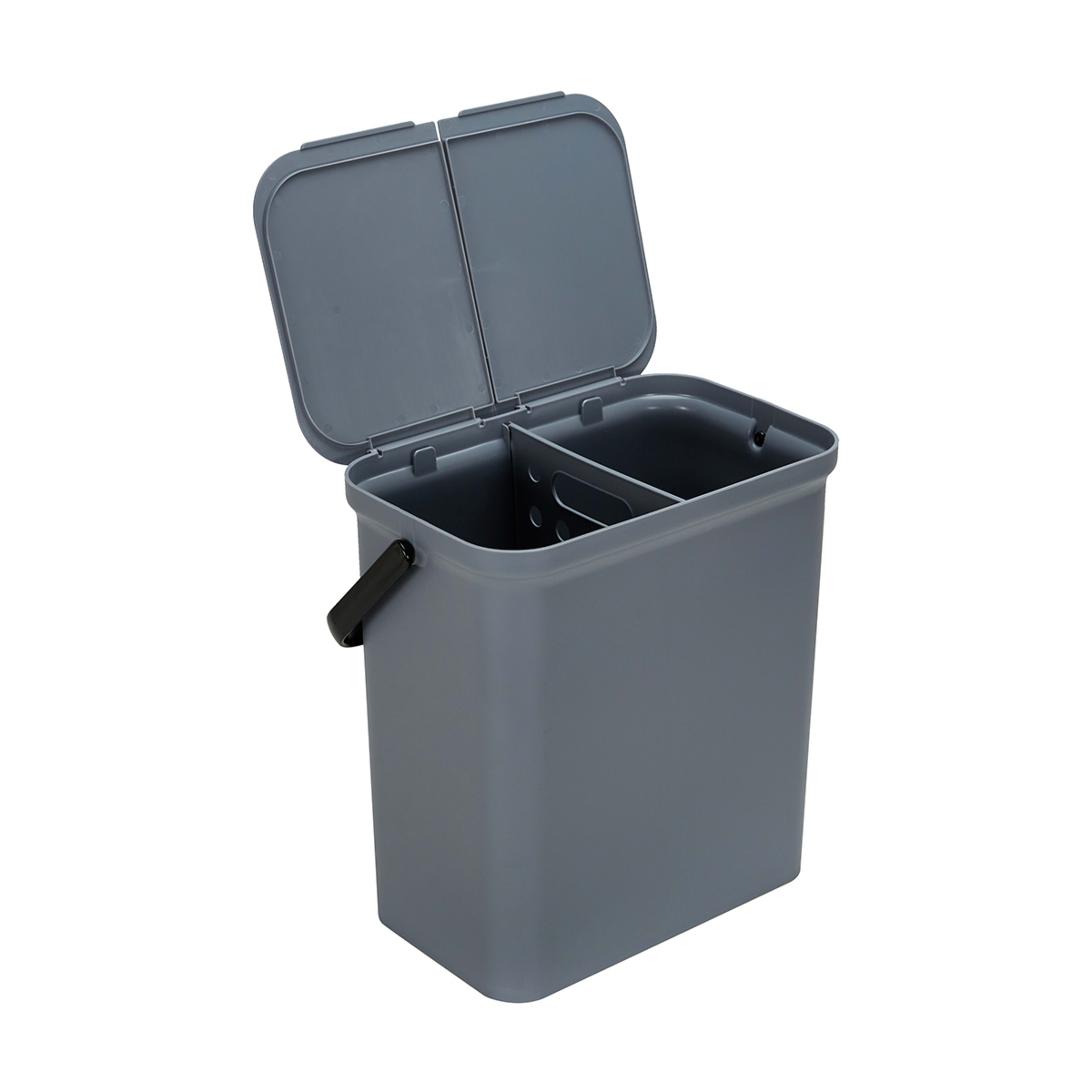 28L Grey Flip Top Recycle Bin Kmart