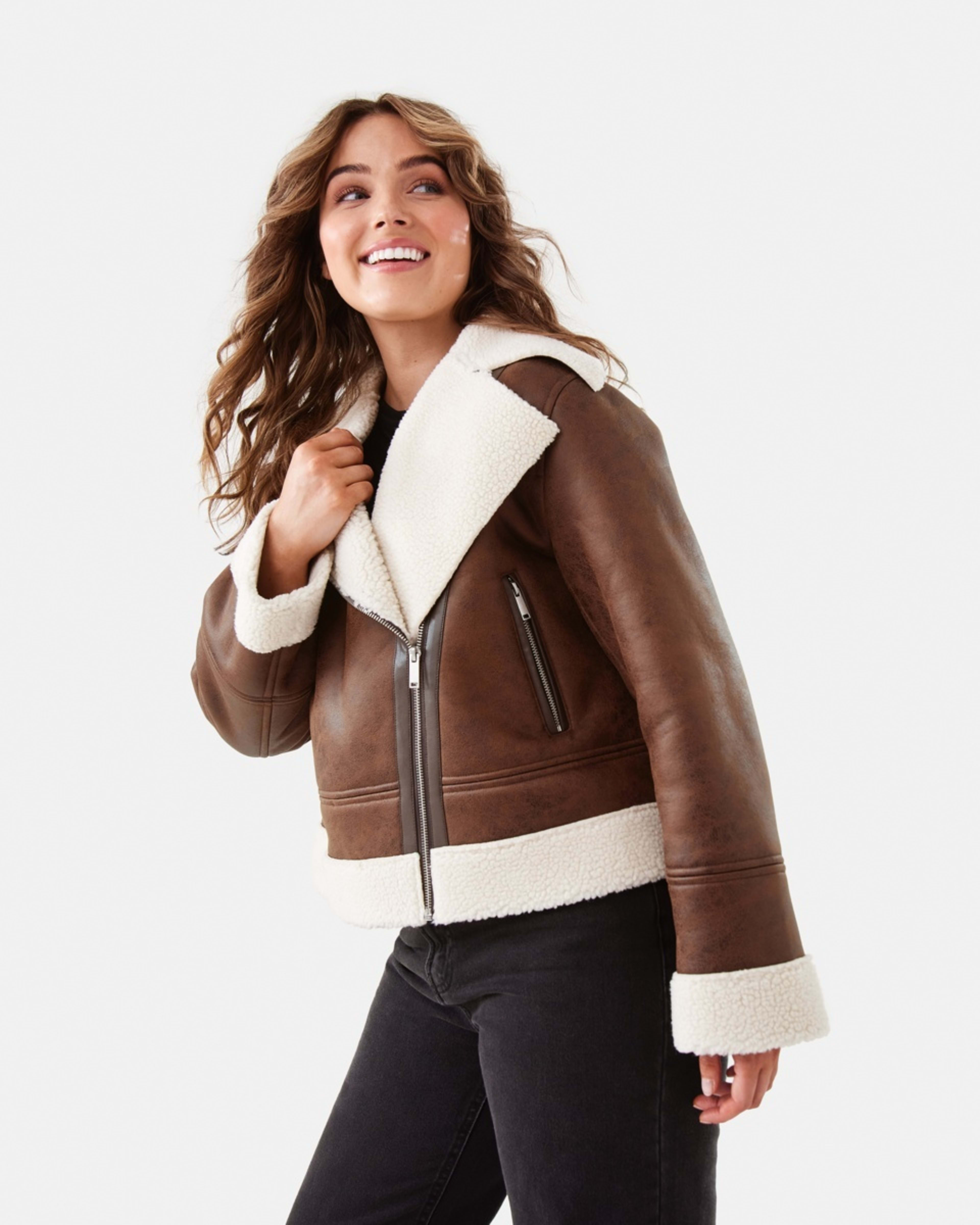 2 Shearling Jacket Melt Brown, 2 of 10