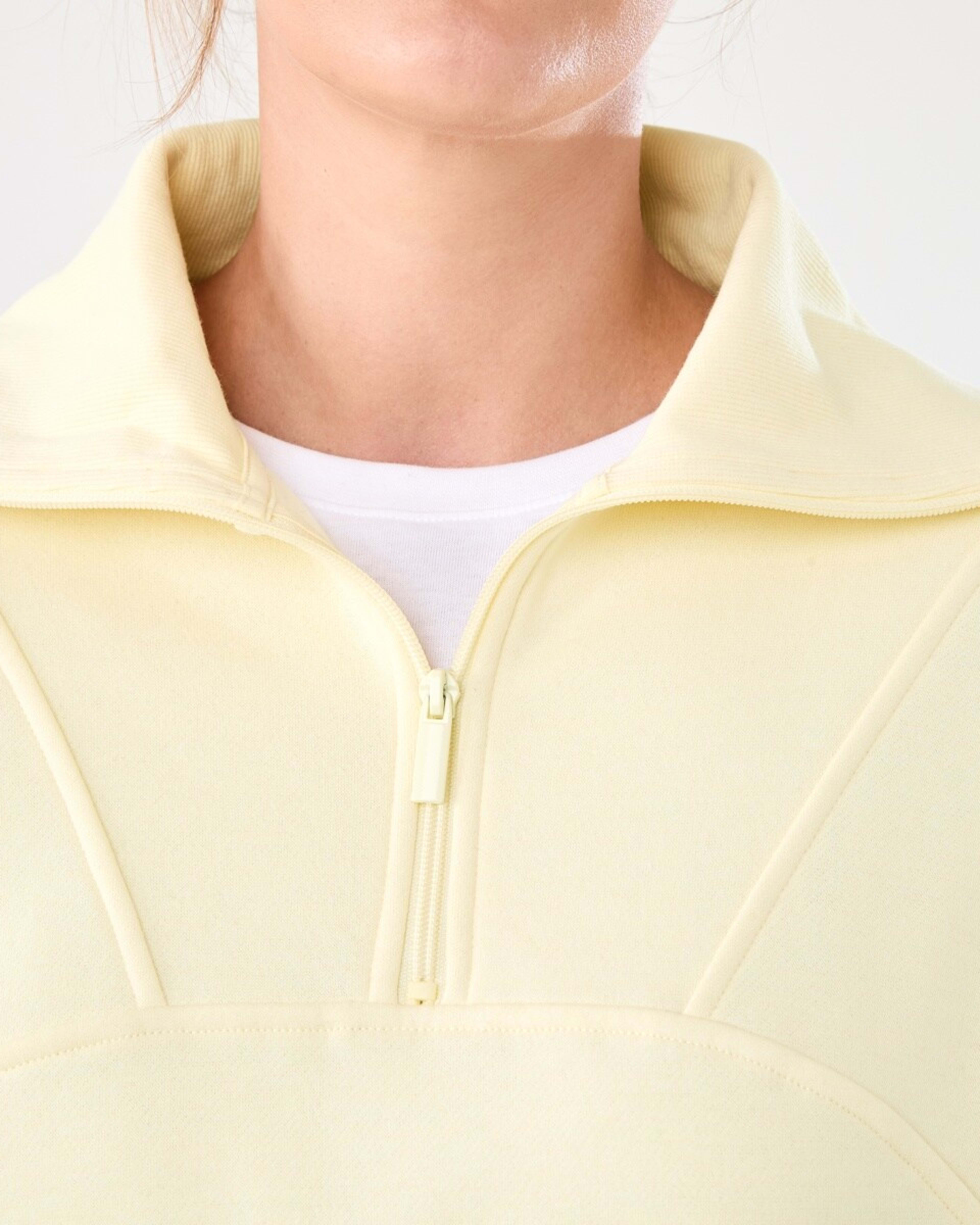 7 Active Womens Fleece 1/2 Zip Jumper LEMON MIST, 7 of 7