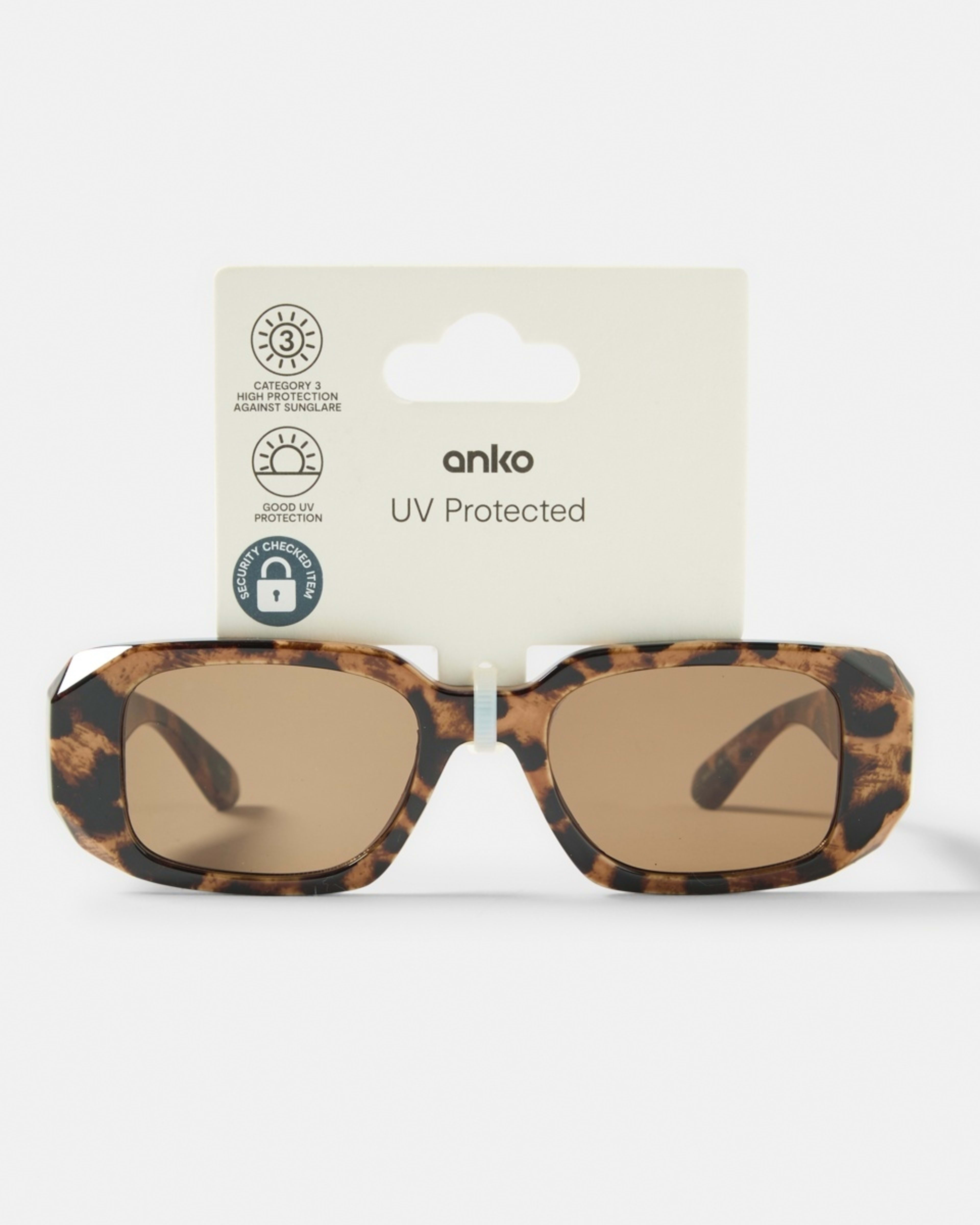 6 Rectangle Classic Sunglasses Leopard, 6 of 6