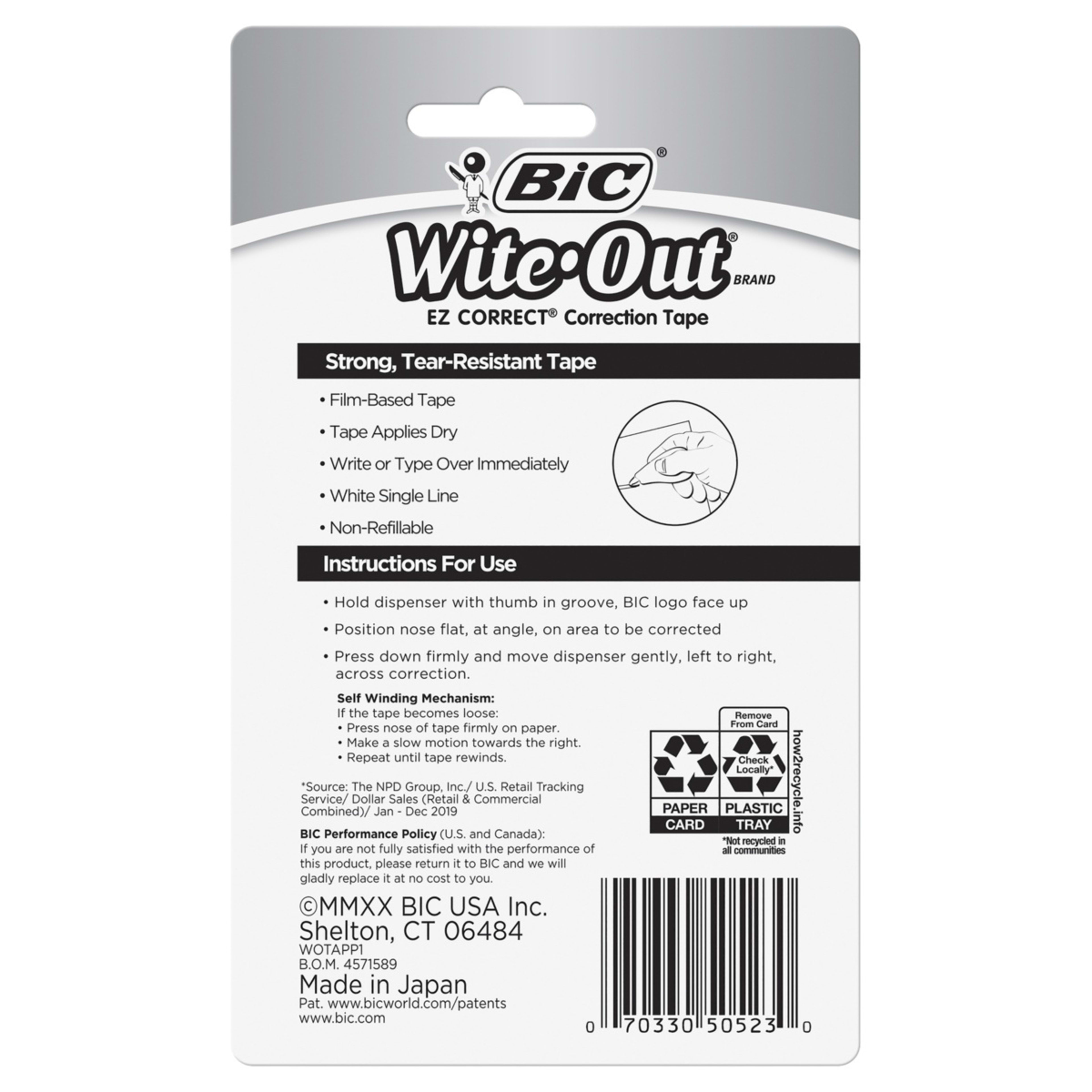 2 BIC Wite Out EZ Correct Correction Tape - Assorted, 2 of 10